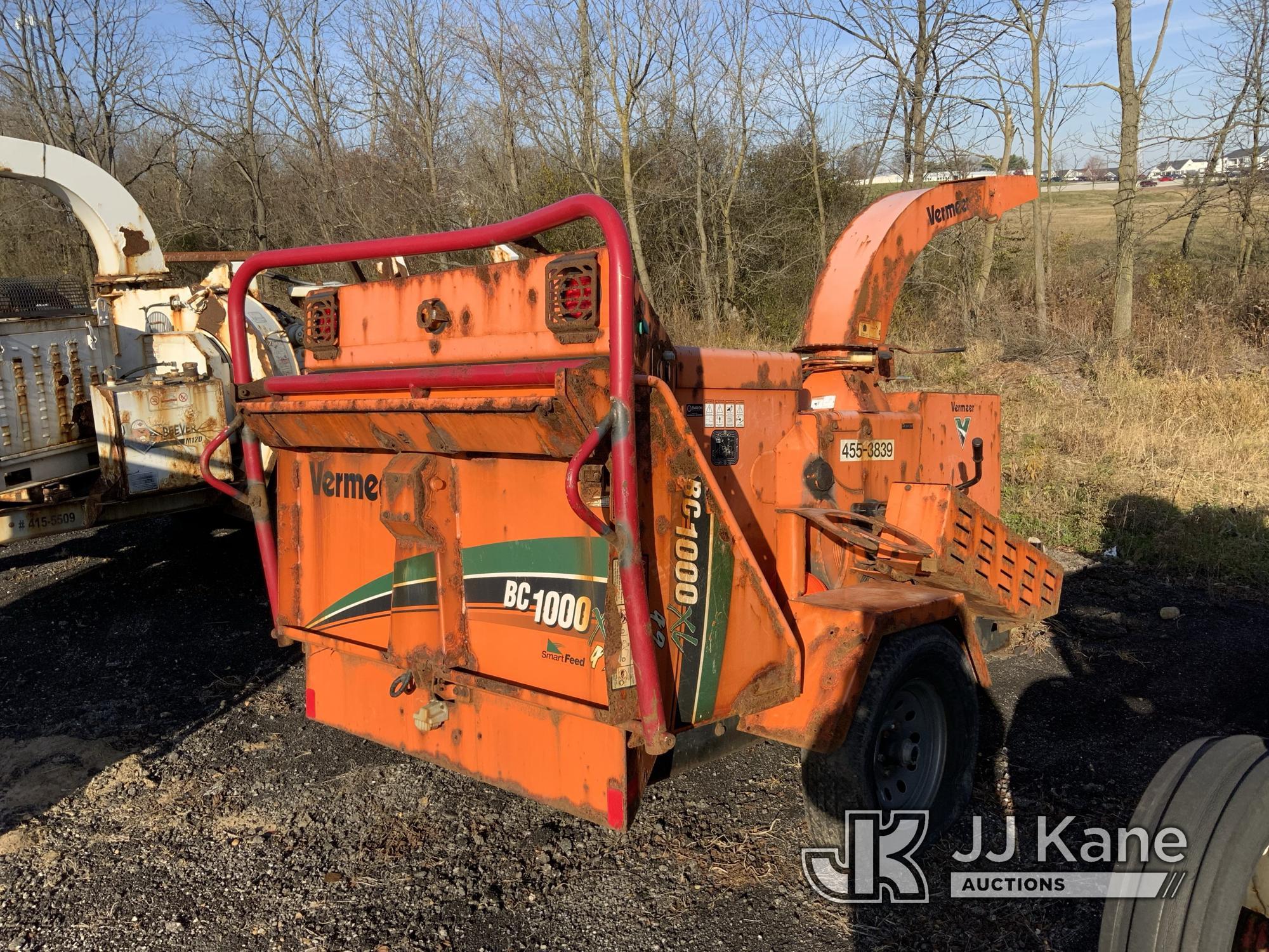 (Ashland, OH) 2013 Vermeer BC1000XL Chipper (12in Drum), trailer mtd. NO TITLE) (Not Running, Condit