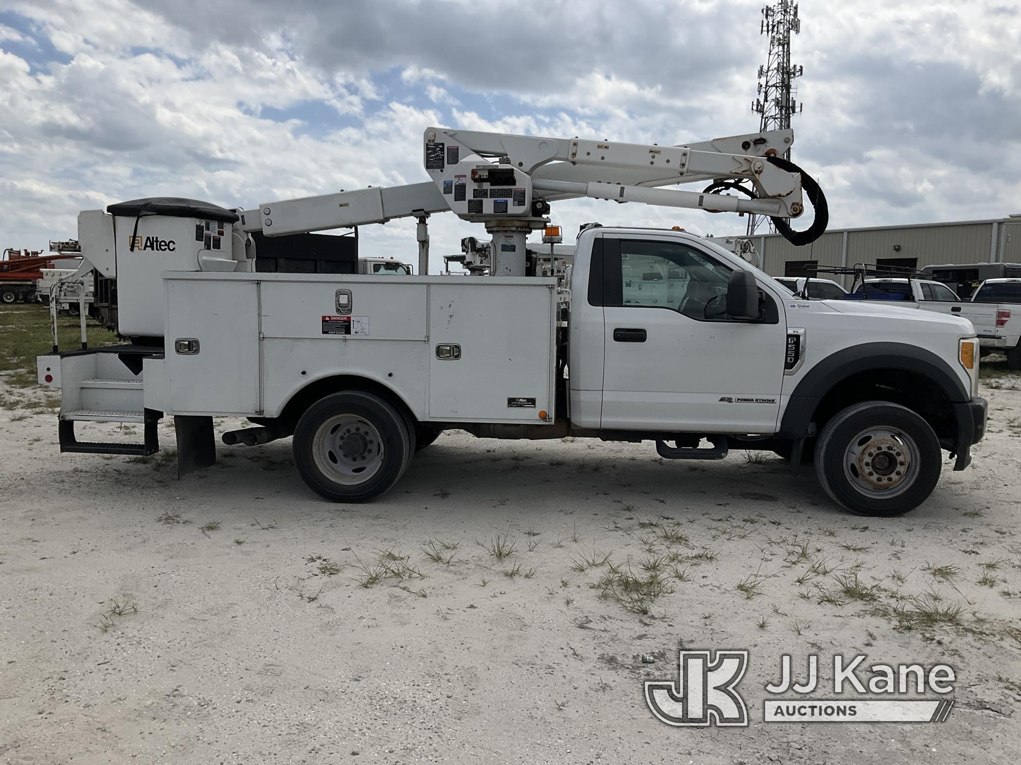 (Westlake, FL) Altec AT40G, Articulating & Telescopic Bucket Truck mounted behind cab on 2017 Ford F