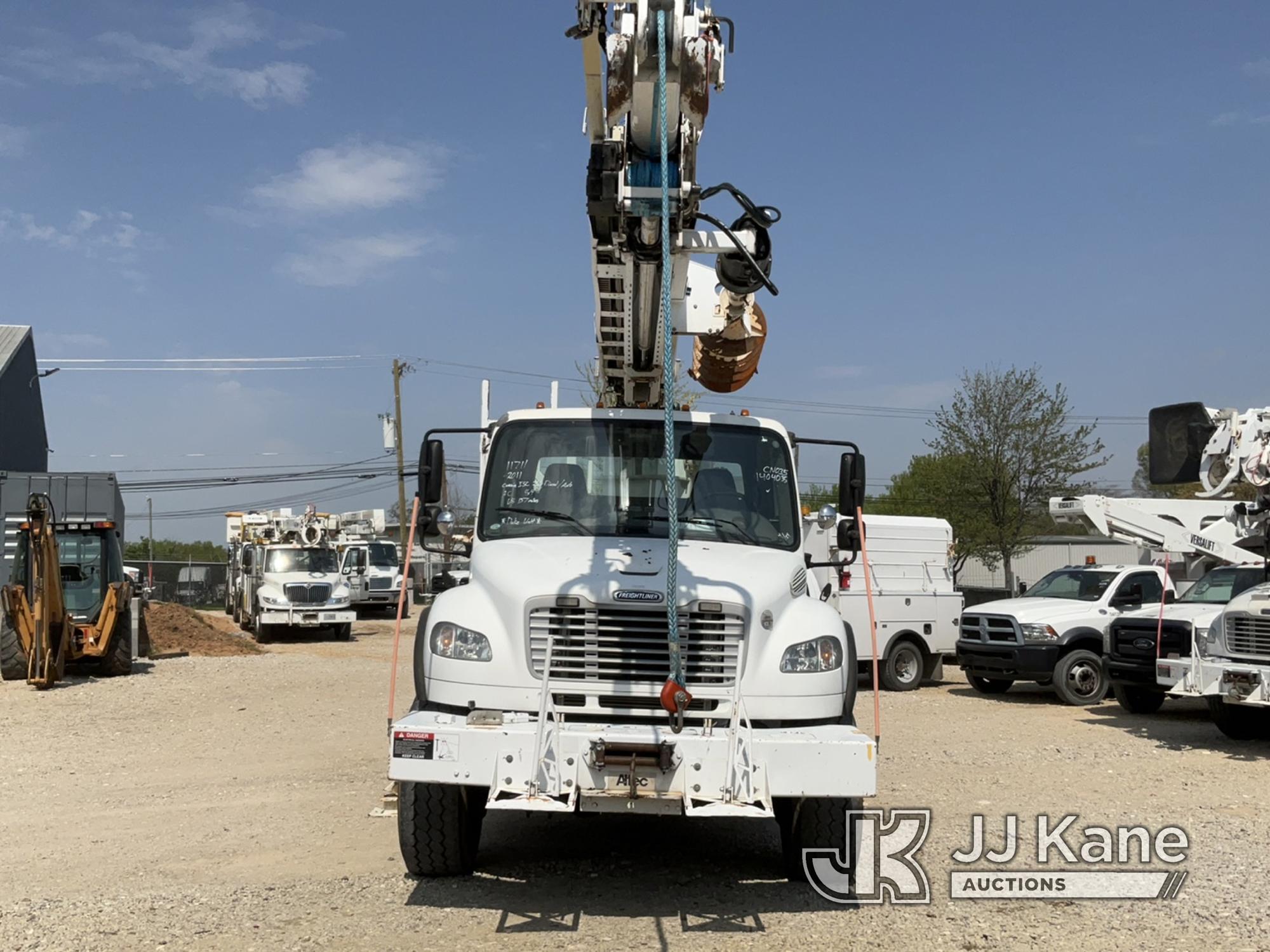 (Charlotte, NC) Altec DM47-BR, Digger Derrick rear mounted on 2011 Freightliner M2 106 4x4 Utility T