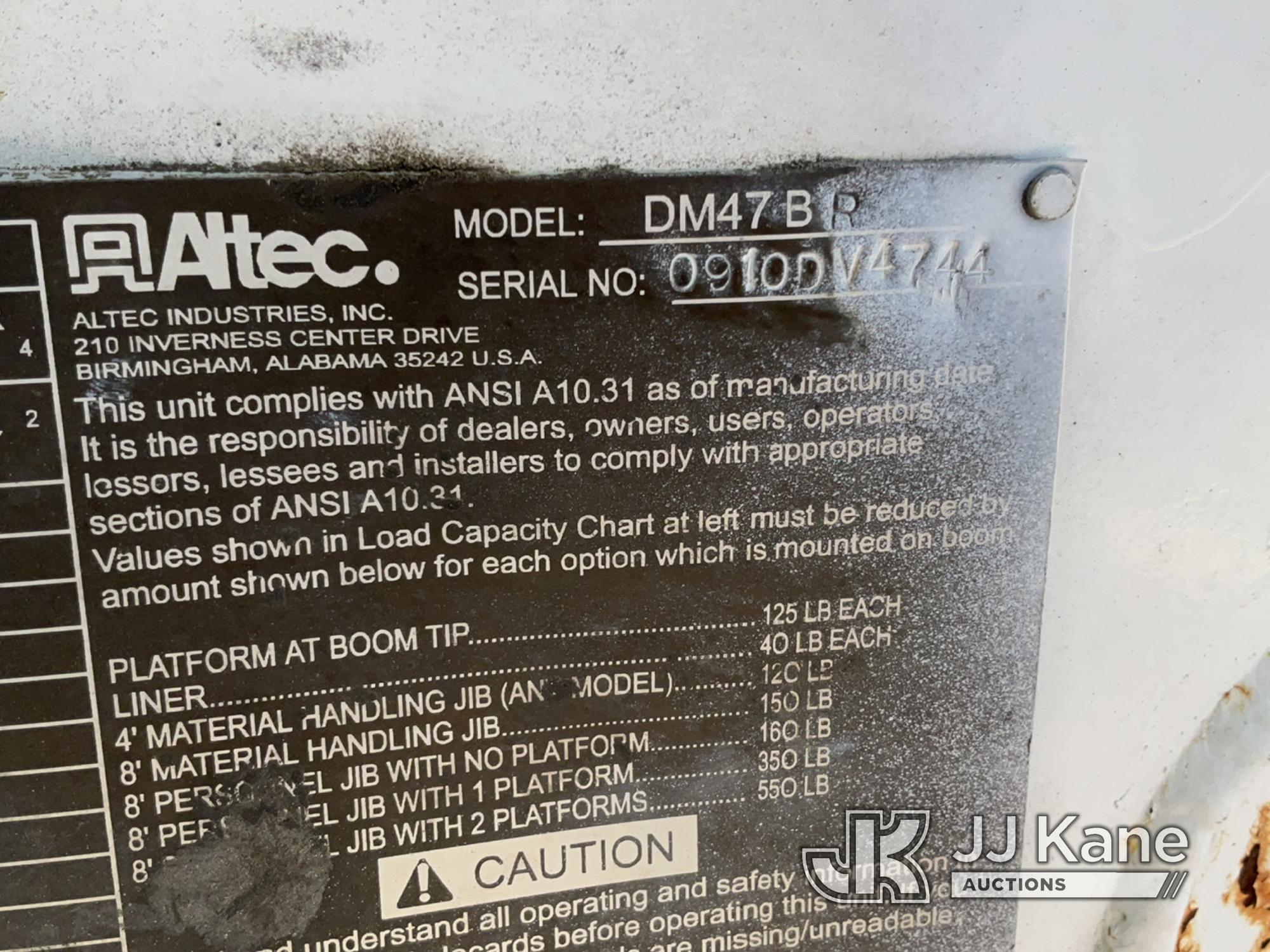 (Charlotte, NC) Altec DM47-BR, Digger Derrick rear mounted on 2011 Freightliner M2 106 4x4 Utility T