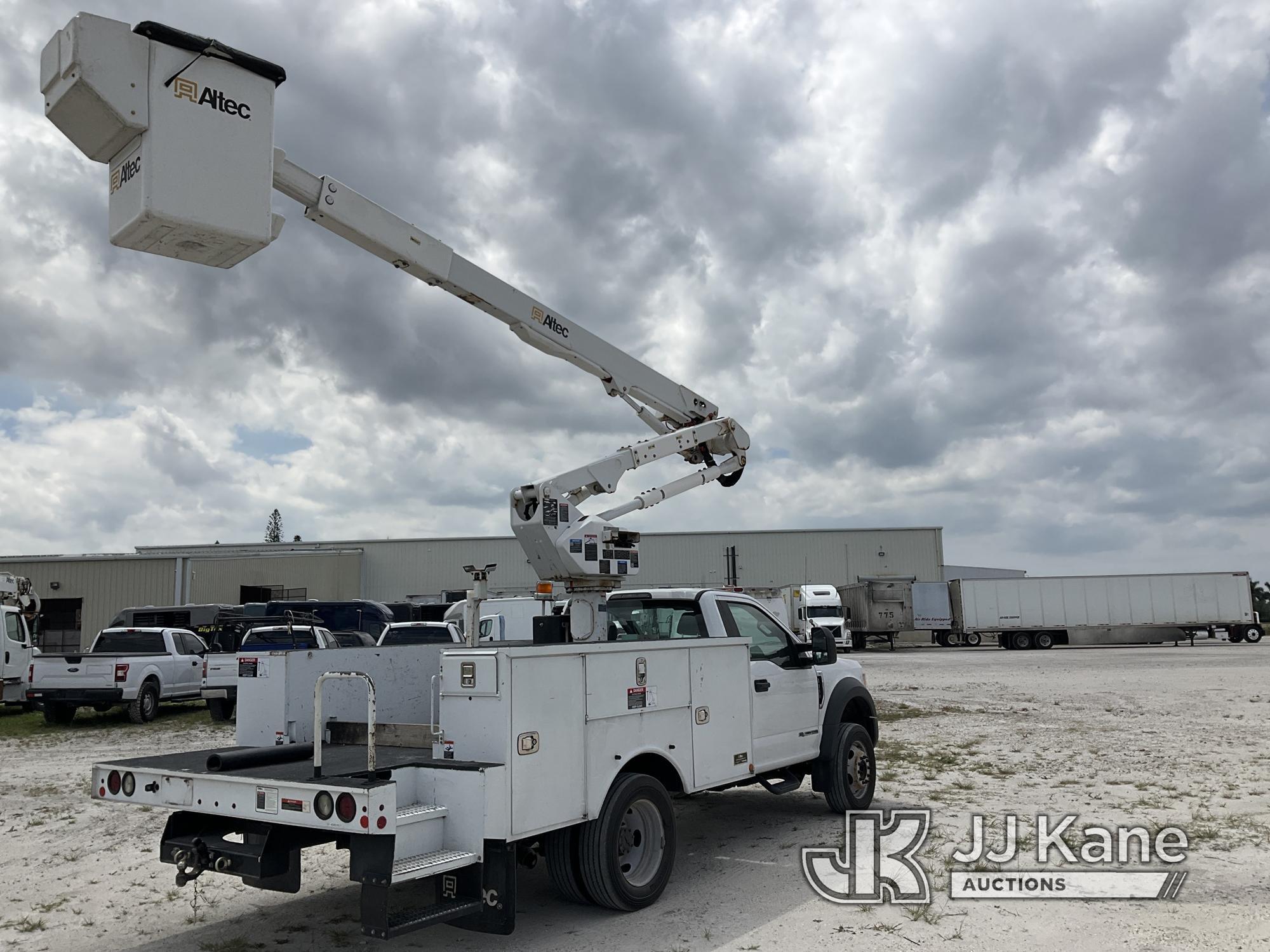 (Westlake, FL) Altec AT40G, Articulating & Telescopic Bucket Truck mounted behind cab on 2017 Ford F