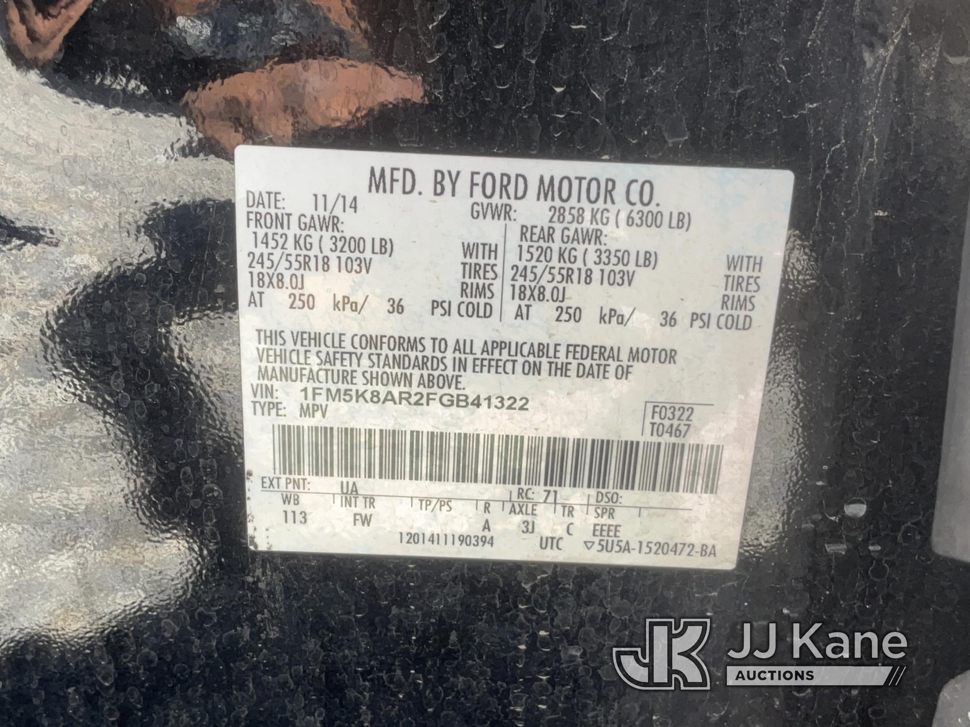 (Las Vegas, NV) 2015 Ford Explorer AWD Police Interceptor Towed In, Wrecked, Missing Parts Will Not