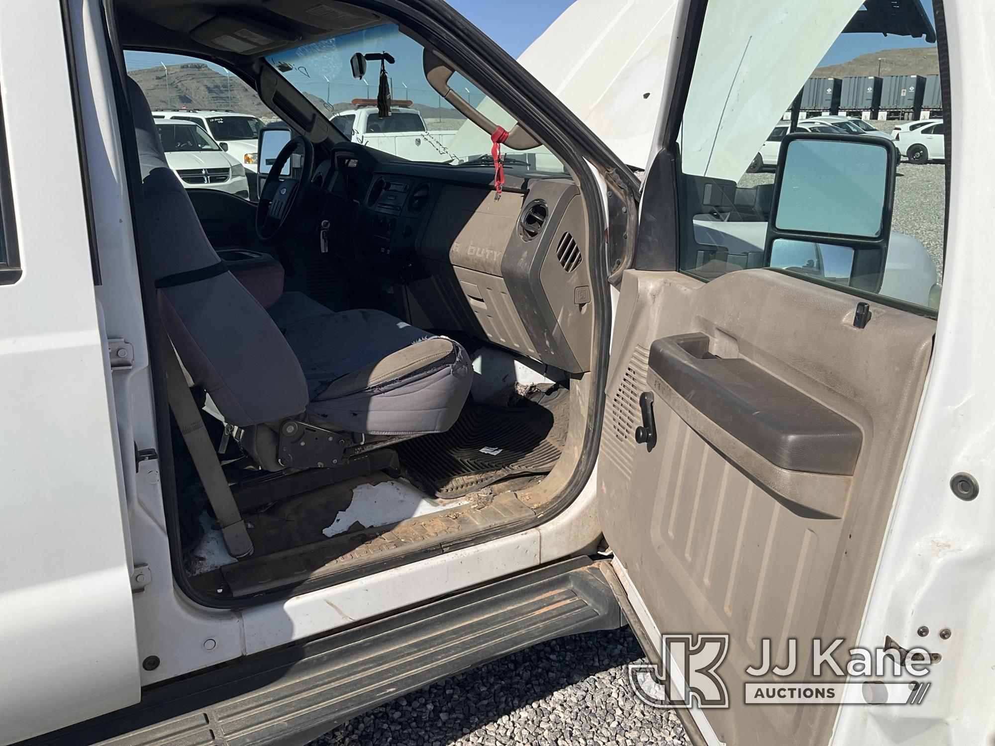 (Las Vegas, NV) 2008 Ford F-350 Stake Bed Interior Damage, With Liftgate, 9ft Bed, Taxable Runs & Mo