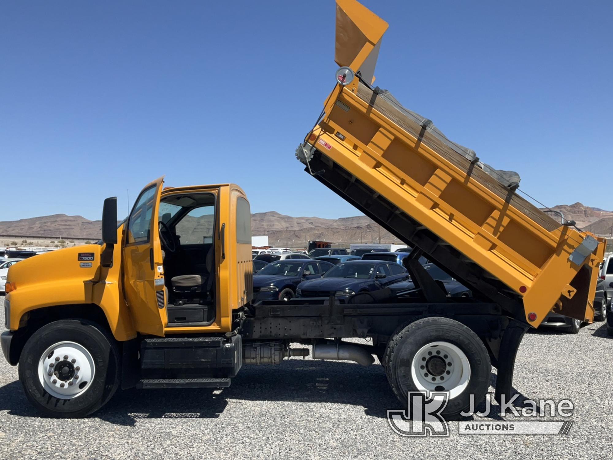 (Las Vegas, NV) 2007 GMC C7500 Dump Truck Check Engine Light On, Runs & Moves