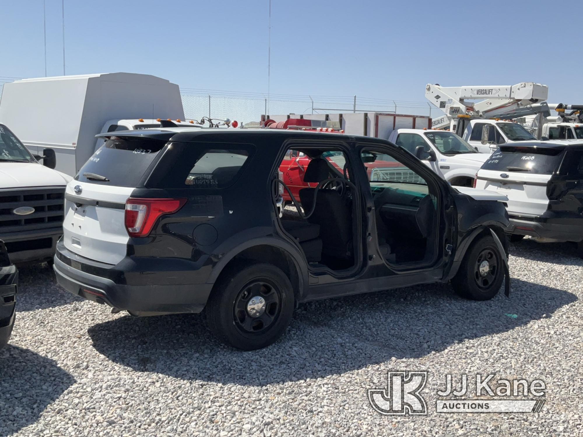 (Las Vegas, NV) 2016 Ford Explorer AWD Police Interceptor Towed In, Missing Parts Jump To Start, Run