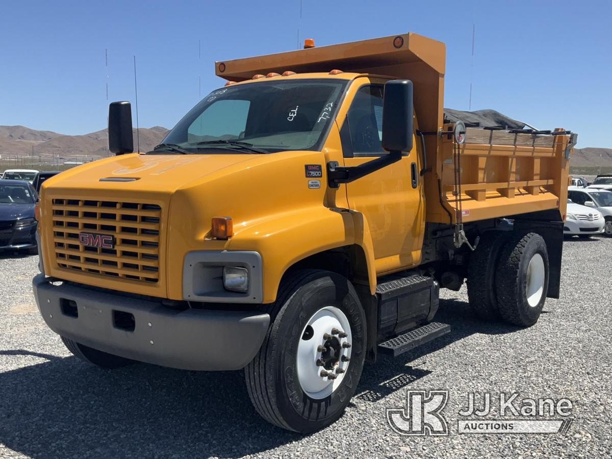 (Las Vegas, NV) 2007 GMC C7500 Dump Truck Check Engine Light On, Runs & Moves