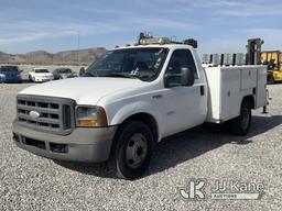 (Las Vegas, NV) 2005 Ford F350 Venturo ET10KX Crane, 3,200 Lb. Cap. Body Damage, Runs & Moves