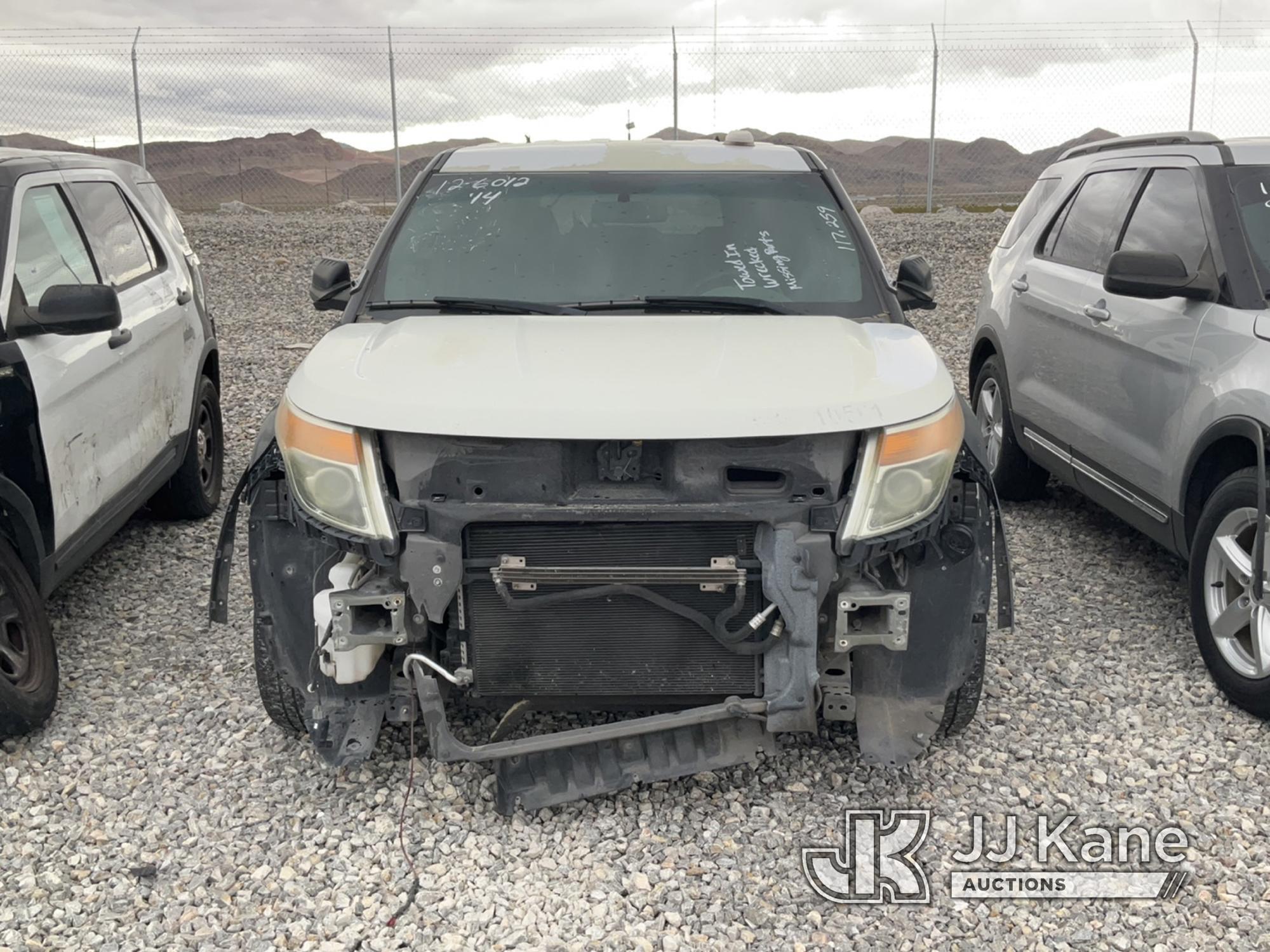 (Las Vegas, NV) 2014 Ford Explorer AWD Police Interceptor Wrecked, Missing Parts, Towed In Jump To S