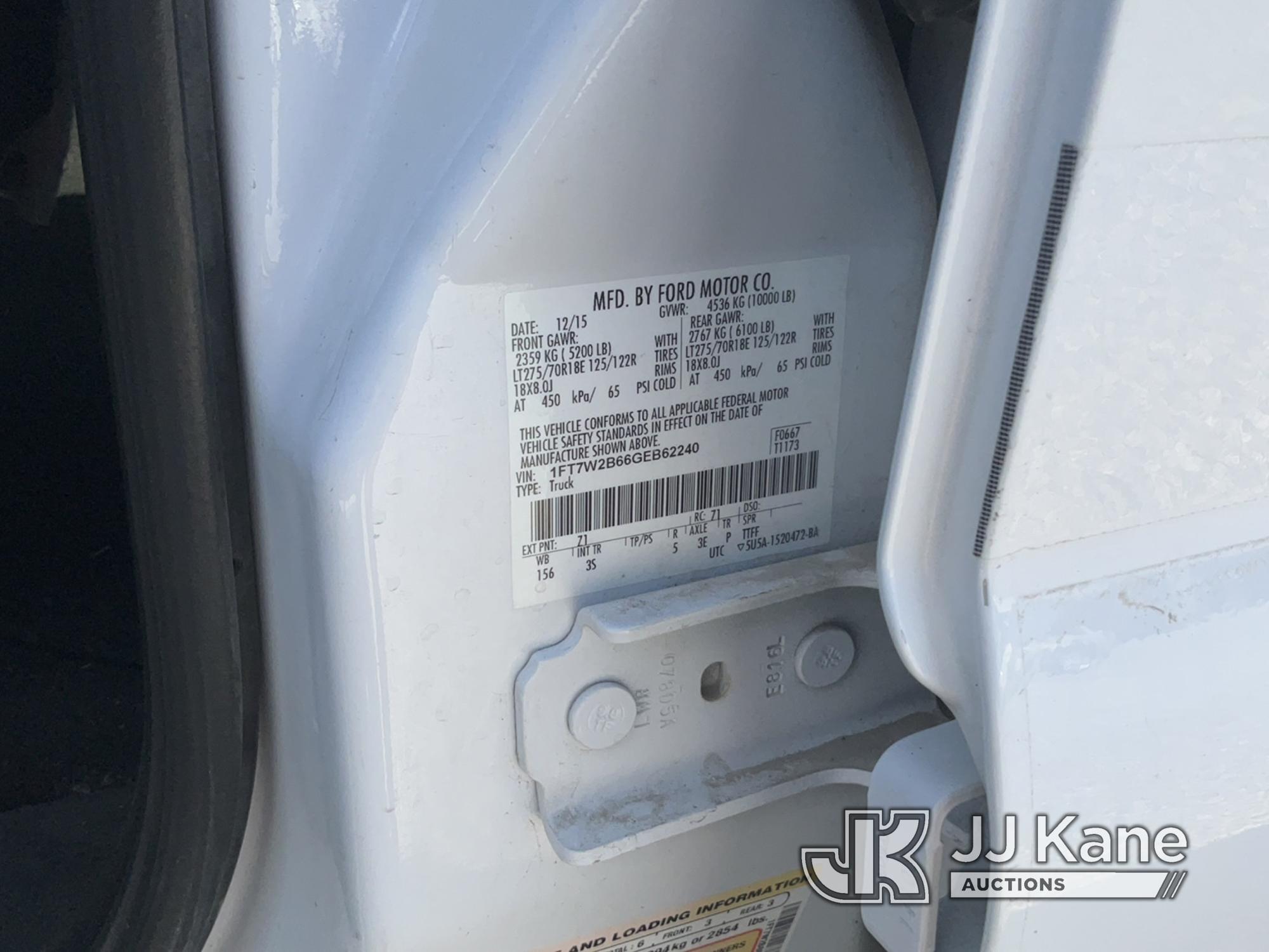 (Las Vegas, NV) 2016 Ford F250 4x4 Towed In, No Console Check Engine Light On, Engine Noise, Runs &