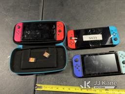 (Las Vegas, NV) 3 NINTENDO SWITCH GAME CONSOLES WITH 3 GAMES NOTE: This unit is being sold AS IS/WHE