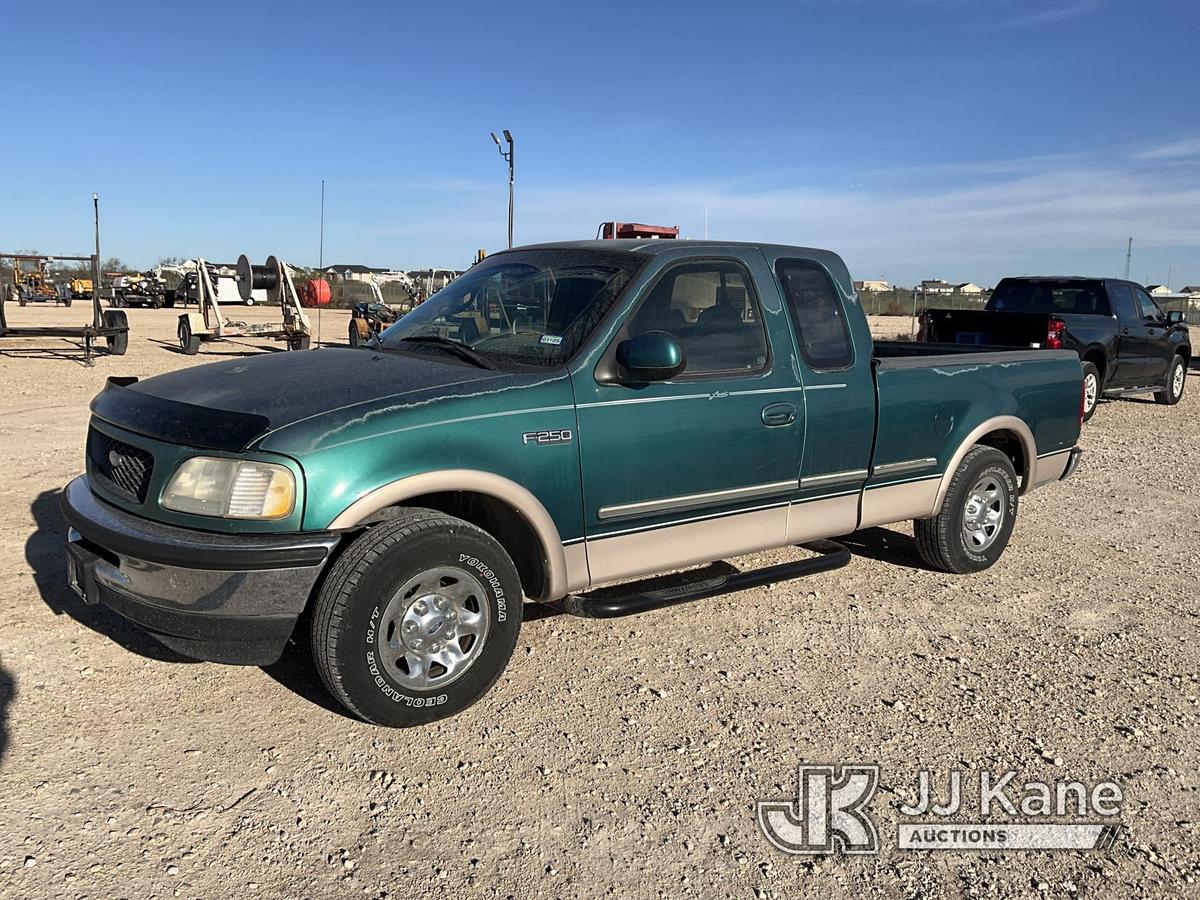 (San Angelo, TX) 1997 Ford F250 Extended-Cab Pickup Truck Runs and Moves, Dashboard Cracked, Paint D