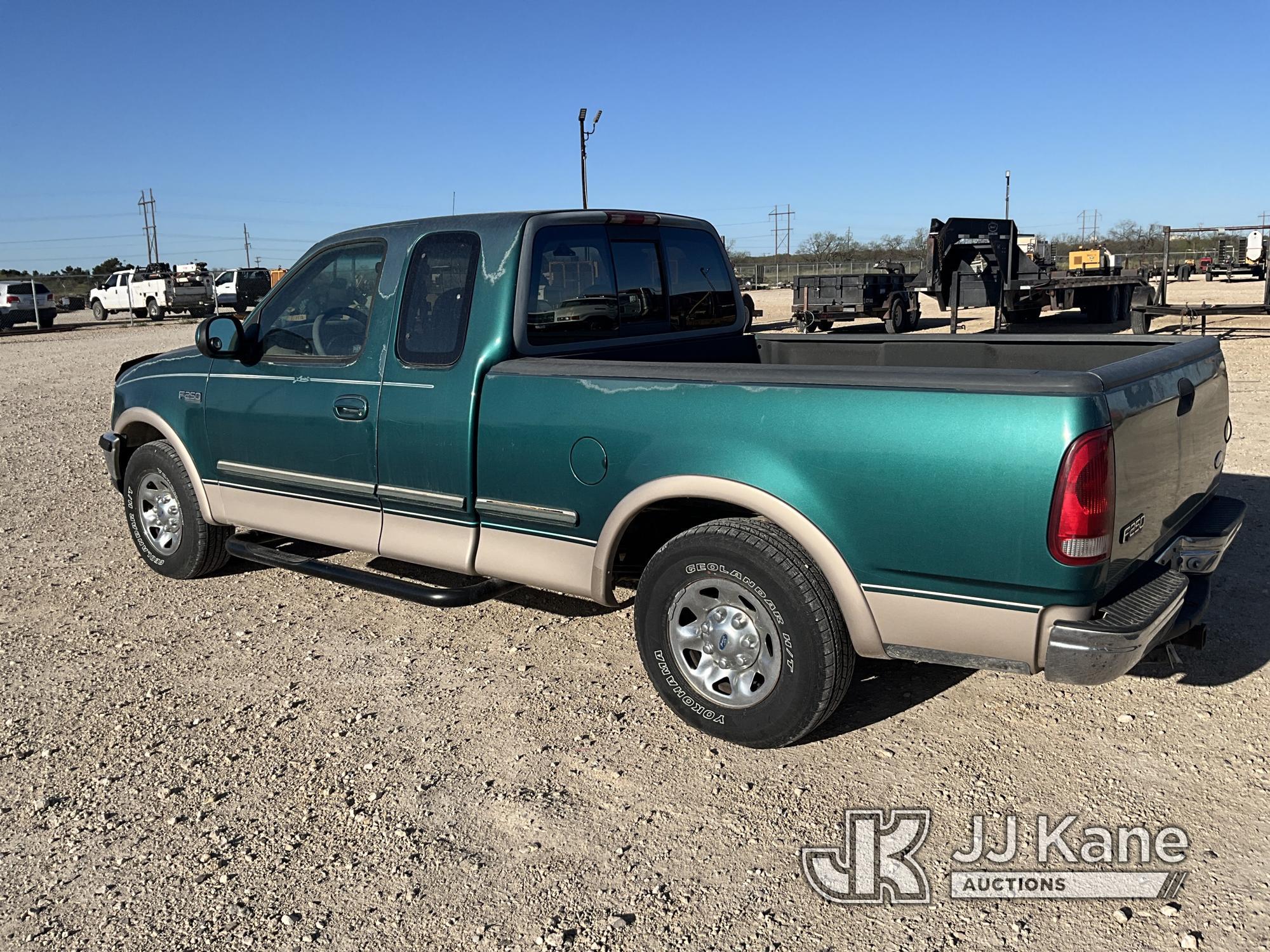 (San Angelo, TX) 1997 Ford F250 Extended-Cab Pickup Truck Runs and Moves, Dashboard Cracked, Paint D