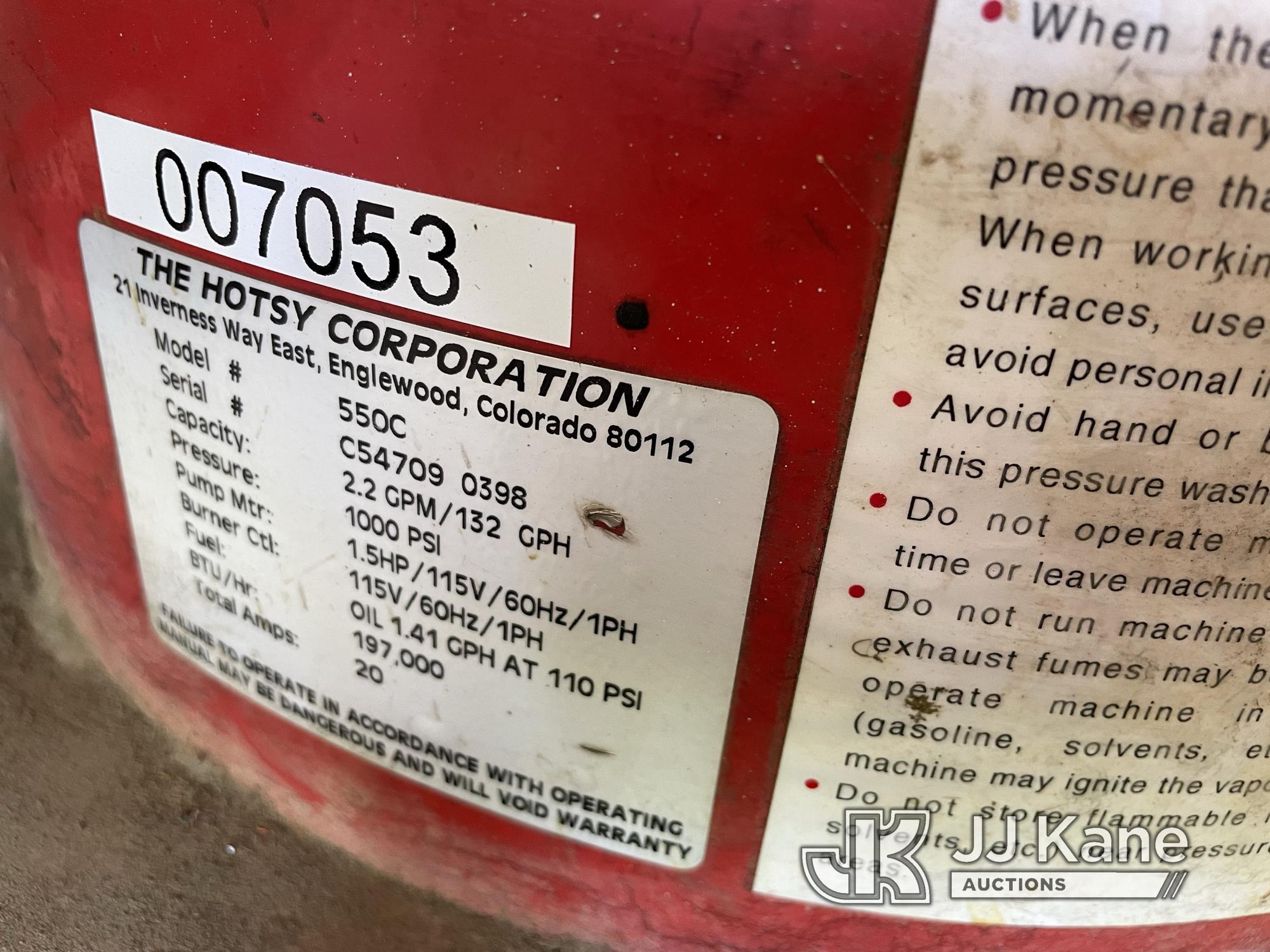 (Columbiana, AL) Hotsy 550c Pressure Washer, (Municipality Owned) Runs & Pressure Washer Works, Heat