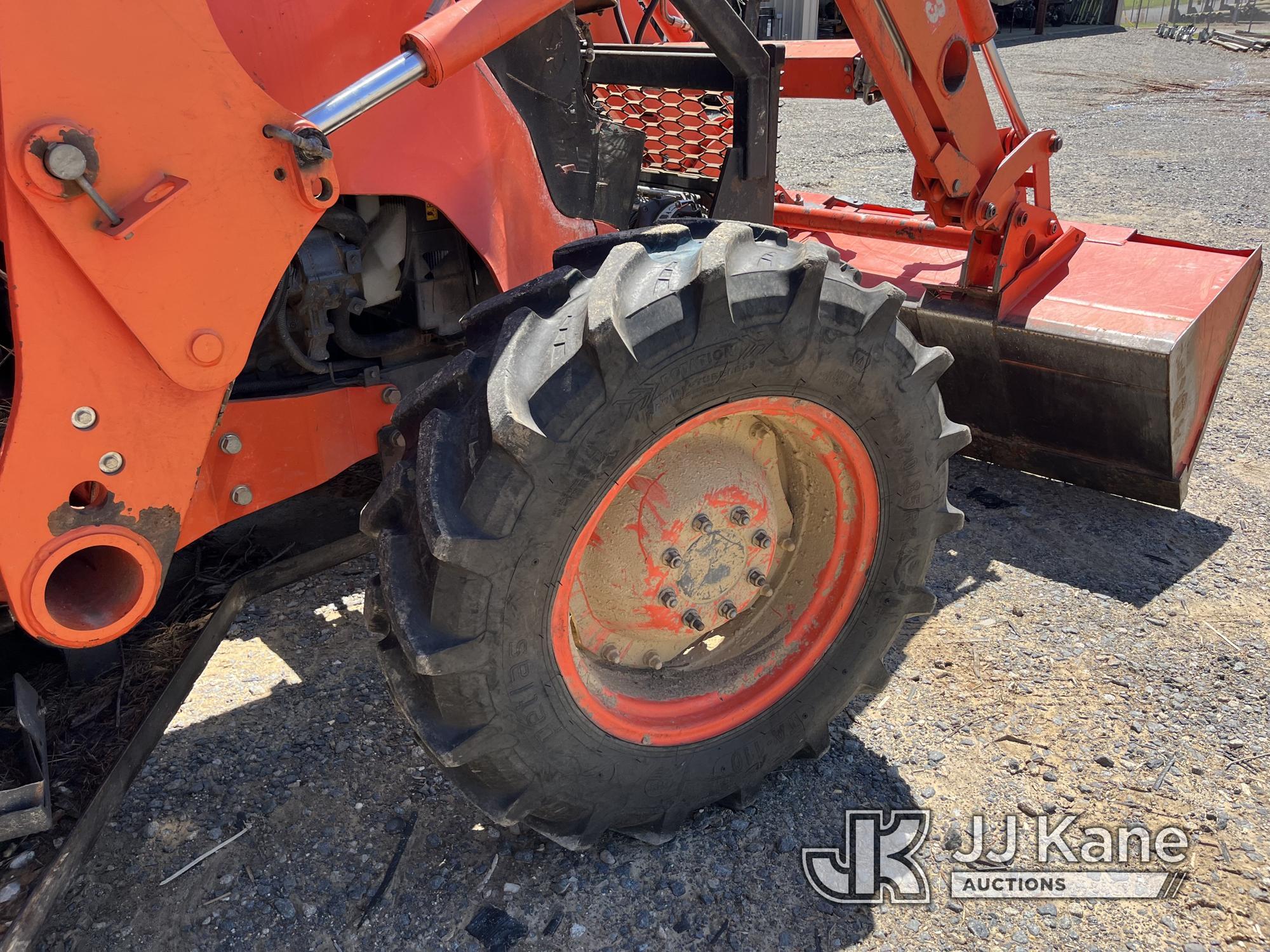 (Farmerville, LA) Kubota M9960 Tractor Loader Runs, Moves & Operates) (Mower Attachment Not Included