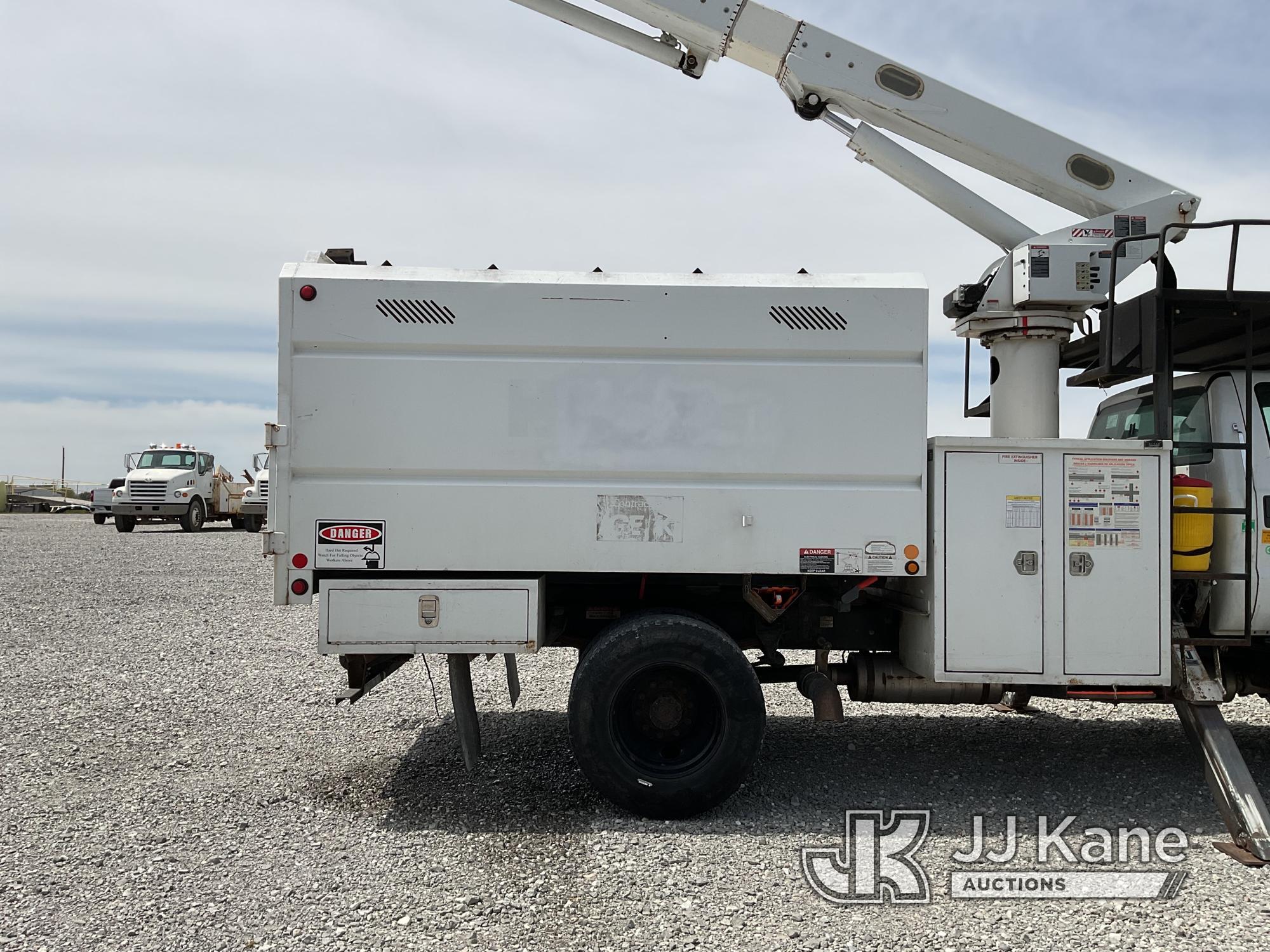 (Hawk Point, MO) Altec LR756, Over-Center Bucket Truck mounted behind cab on 2013 Ford F750 Chipper