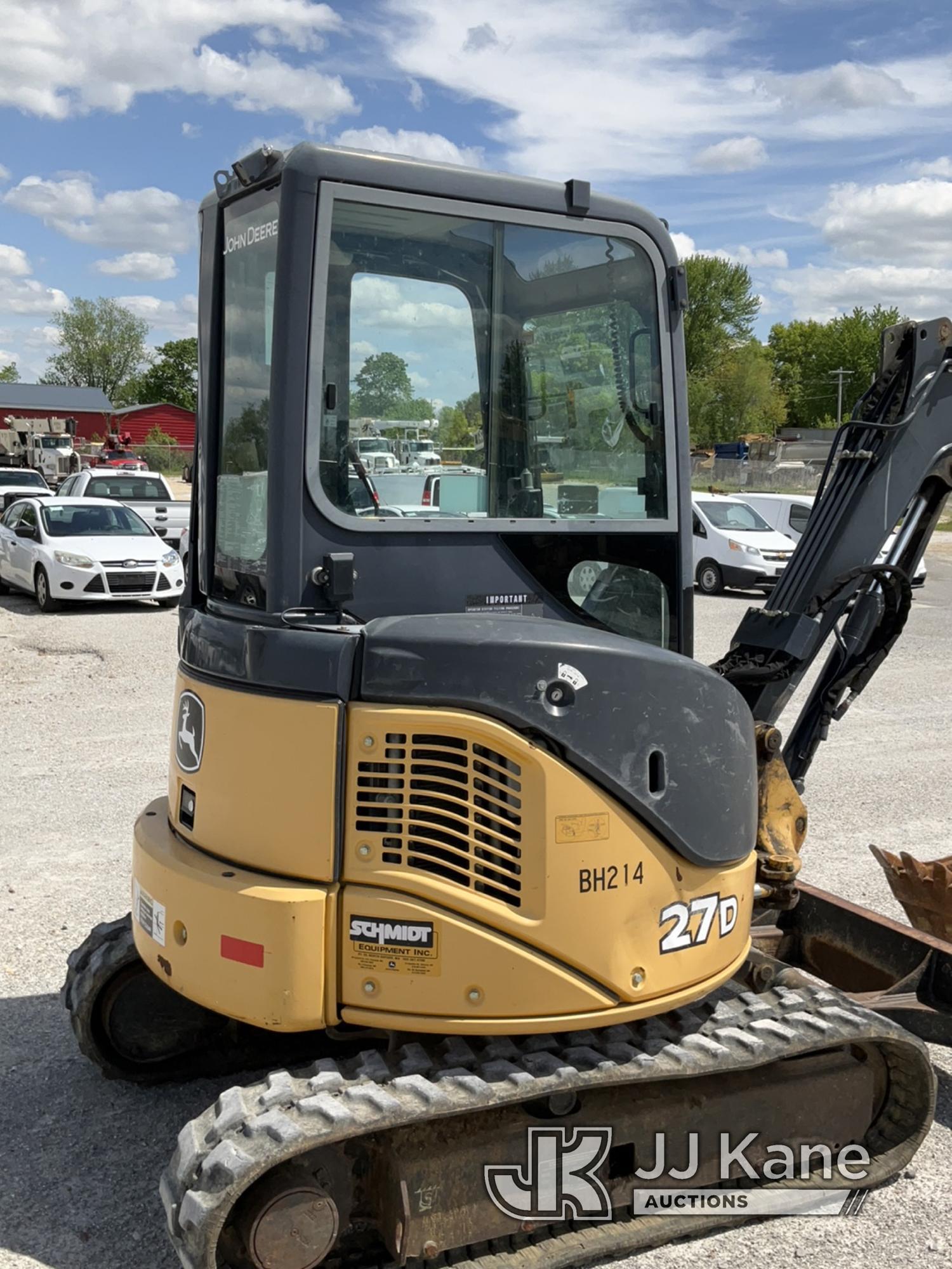 (Hawk Point, MO) 2014 John Deere 27D Mini Hydraulic Excavator Runs, Moves, Operates) (Idles Rough, P