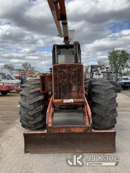 (South Beloit, IL) HiRanger XT52, Over-Center Bucket Truck mounted on 1983 John Deere 640G Rubber Ti