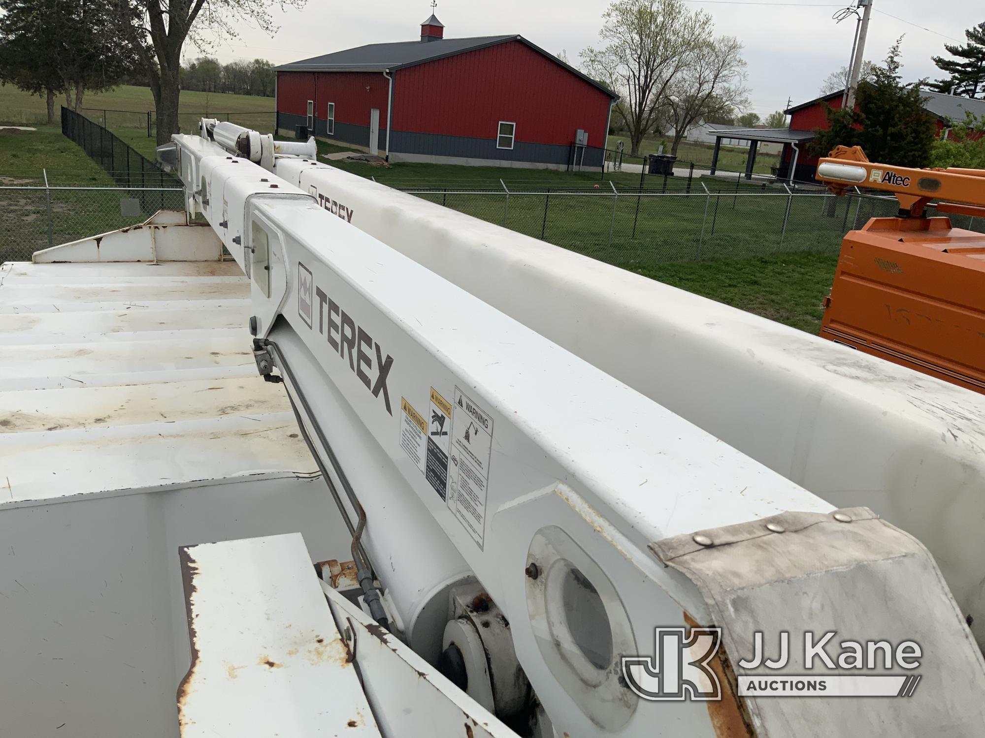 (Hawk Point, MO) Terex XT55, Over-Center Bucket Truck mounted behind cab on 2012 Freightliner M2 106