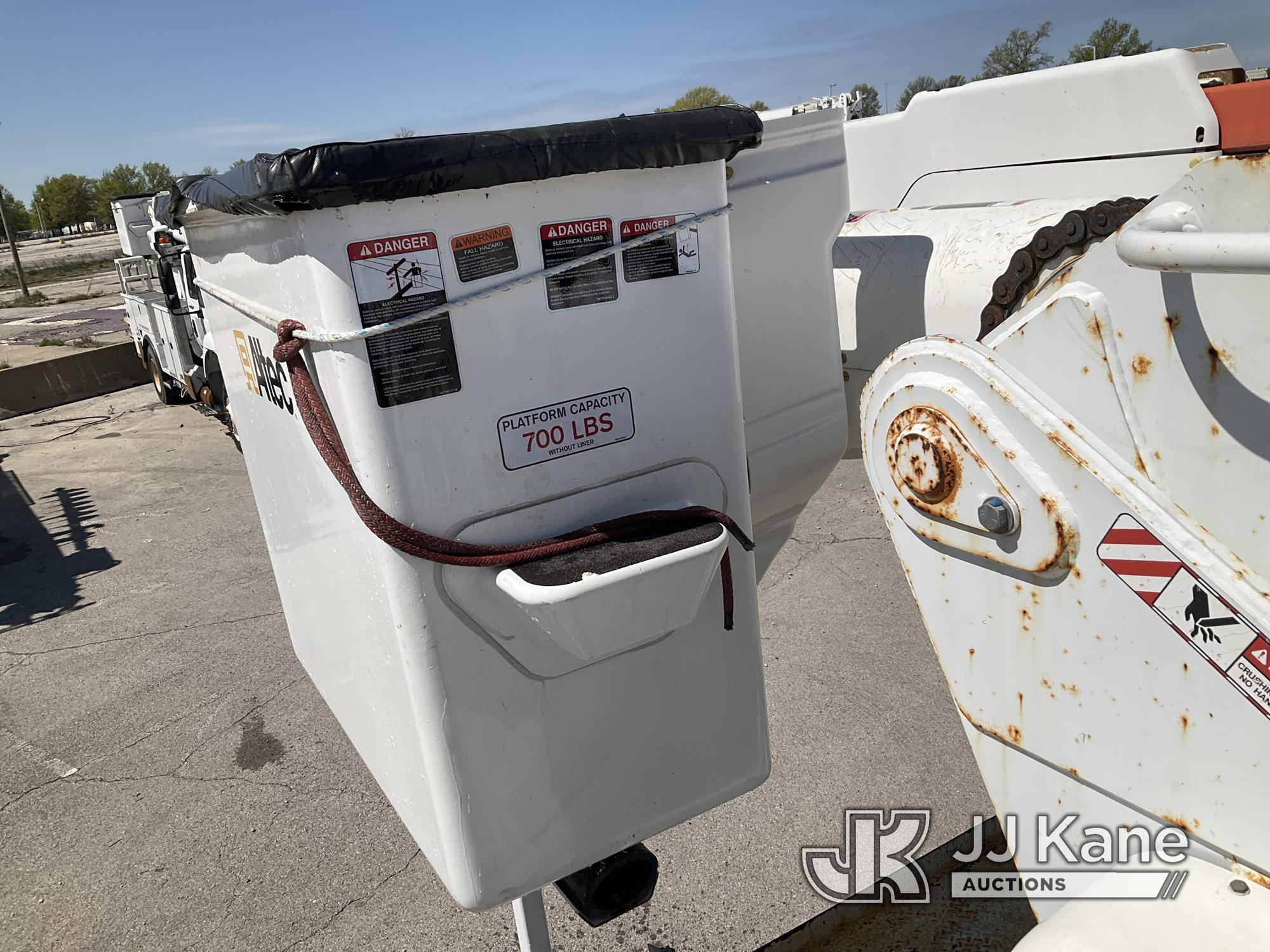 (Kansas City, MO) Altec AM55E-MH, Over-Center Material Handling Bucket rear mounted on 2014 Internat