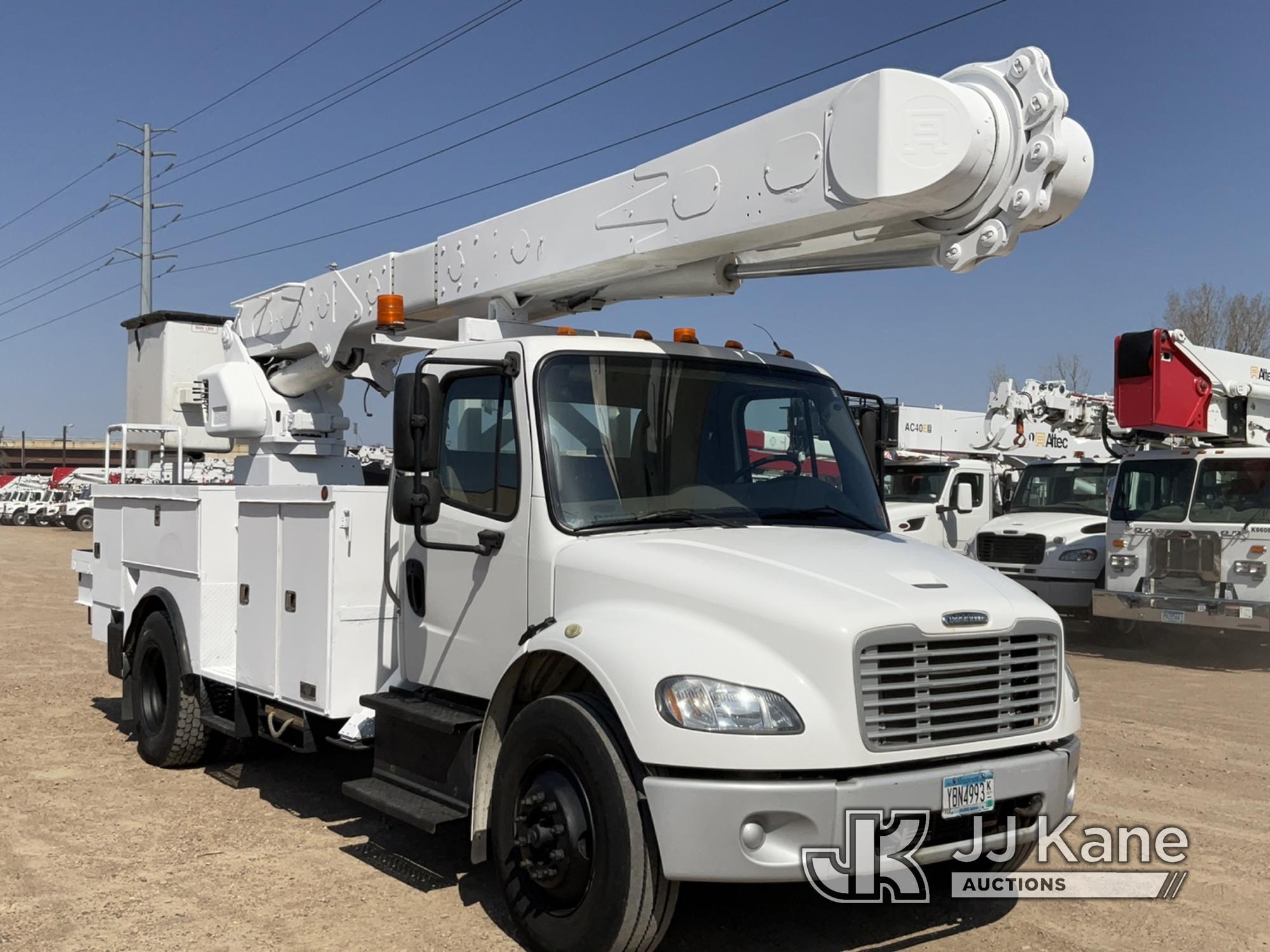 (Shakopee, MN) Altec AM55, Over-Center Material Handling Bucket Truck rear mounted on 2016 Freightli