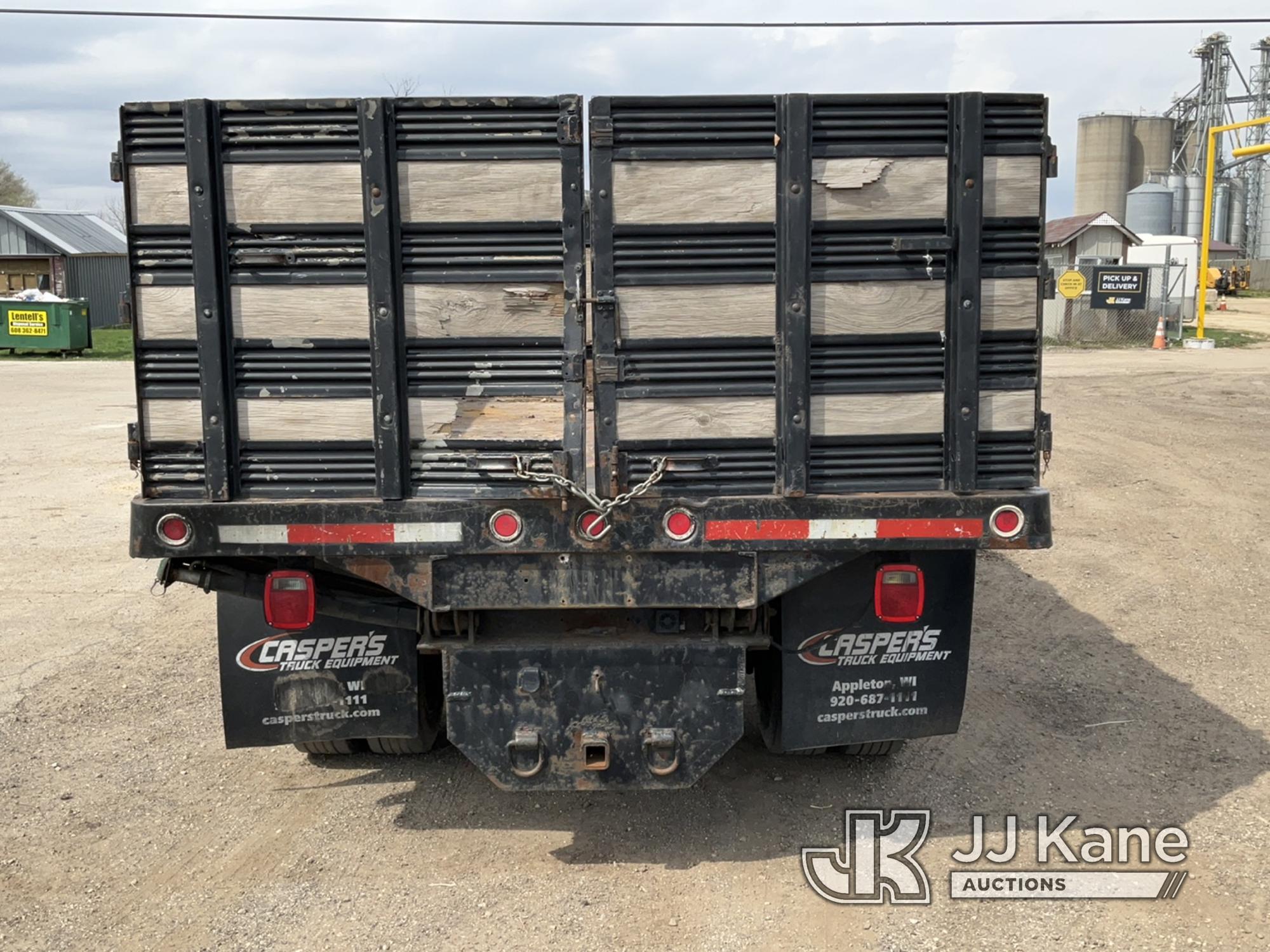 (South Beloit, IL) 2008 Isuzu NQR Dump Flatbed Truck Runs, Moves & Dump Operates