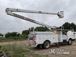 (San Antonio, TX) HiRanger 5FC-55, Bucket mounted behind cab on 2002 Ford F750 Utility Truck Runs, M