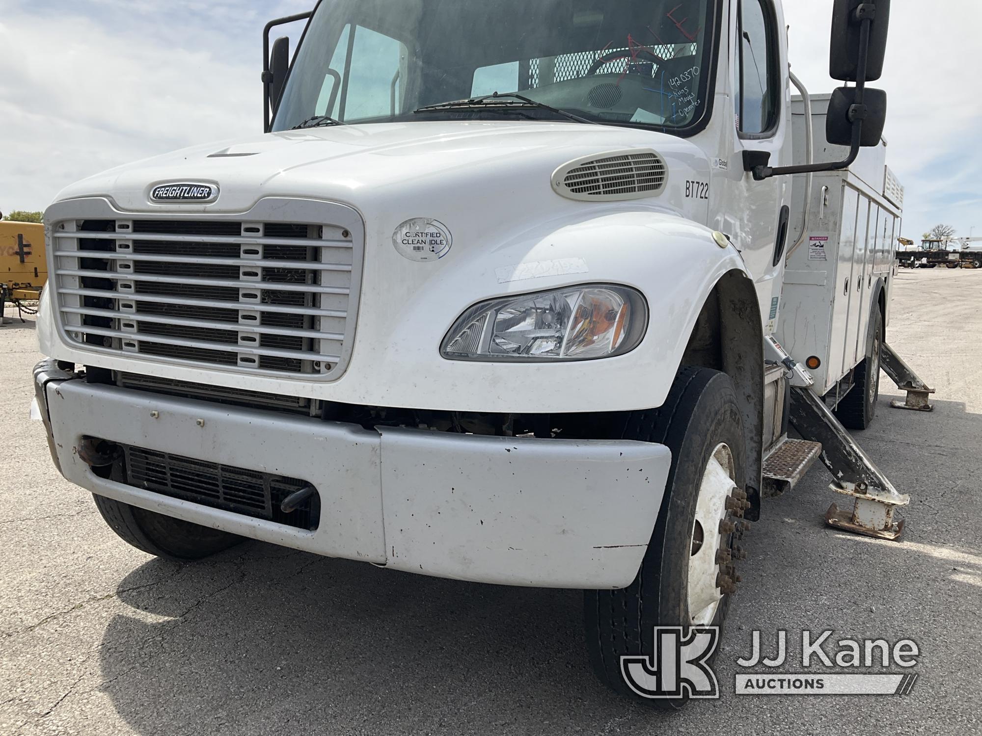 (Kansas City, MO) Altec AA755-MH, Material Handling Bucket Truck rear mounted on 2014 Freightliner M