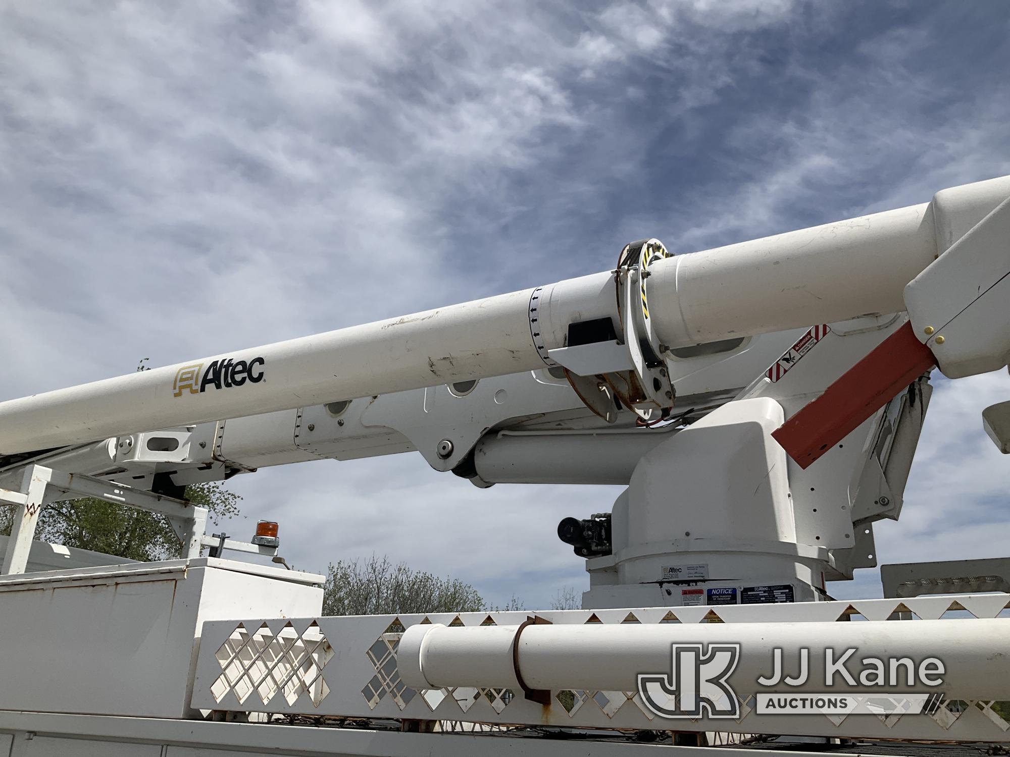 (Kansas City, MO) Altec AA55-MH, Over-Center Material Handling Bucket Truck rear mounted on 2014 Fre