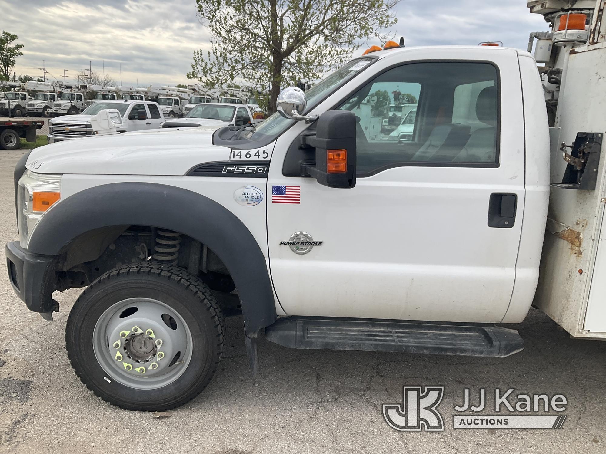 (Kansas City, MO) Altec AT37G, Articulating & Telescopic Bucket Truck mounted behind cab on 2013 For