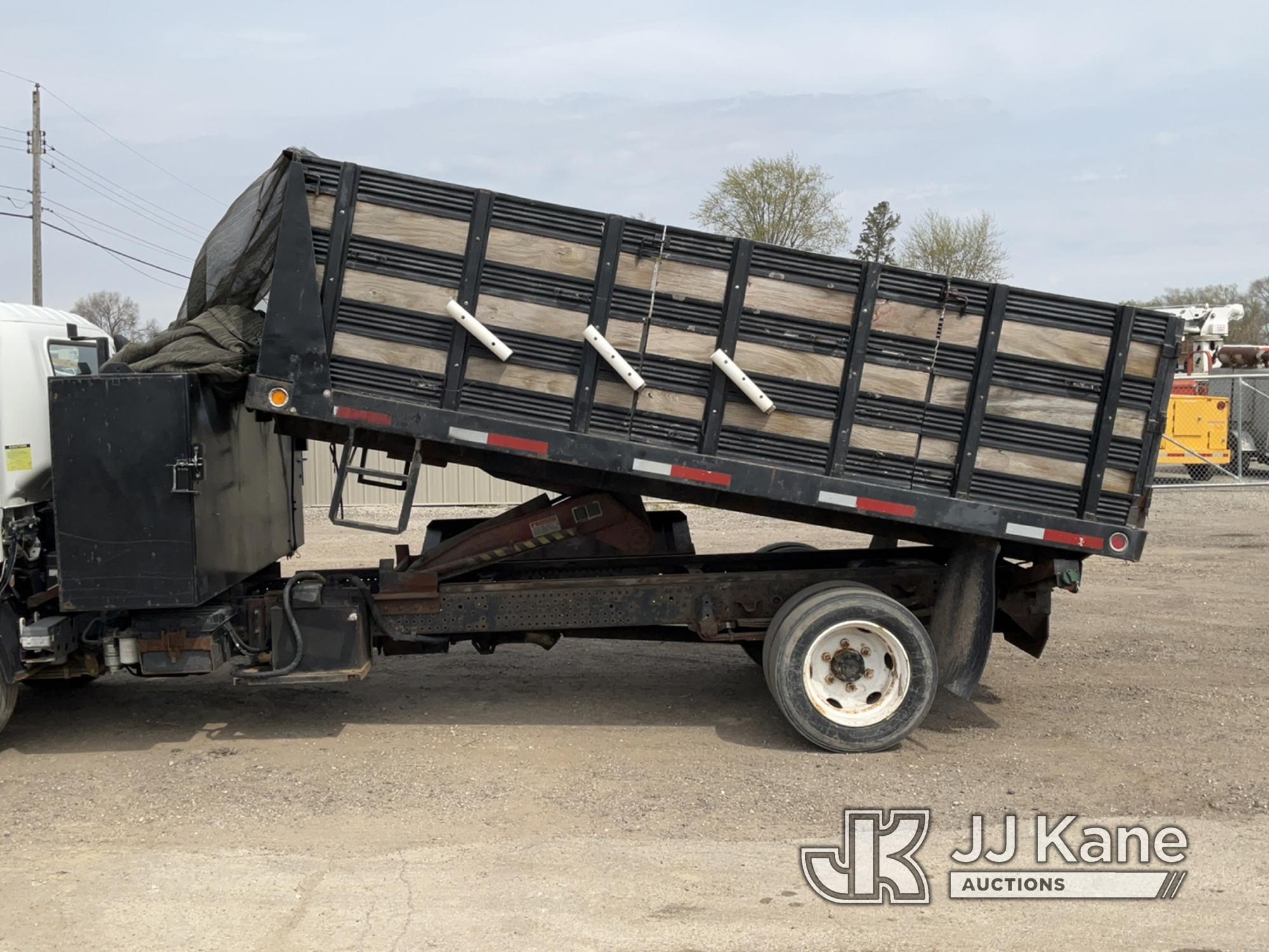 (South Beloit, IL) 2008 Isuzu NQR Dump Flatbed Truck Runs, Moves & Dump Operates