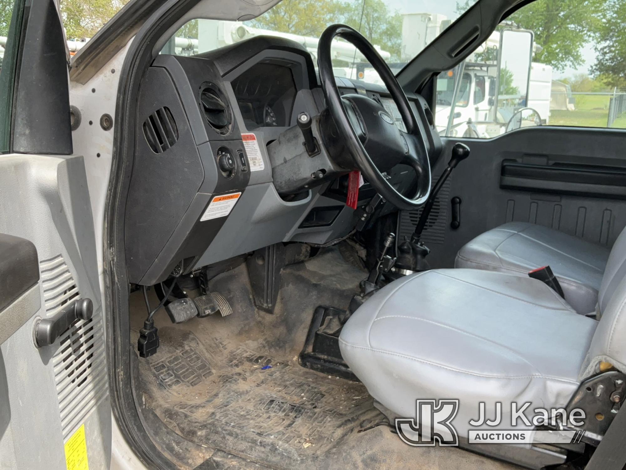 (Hawk Point, MO) Altec LR756, Over-Center Bucket Truck mounted behind cab on 2013 Ford F750 Chipper