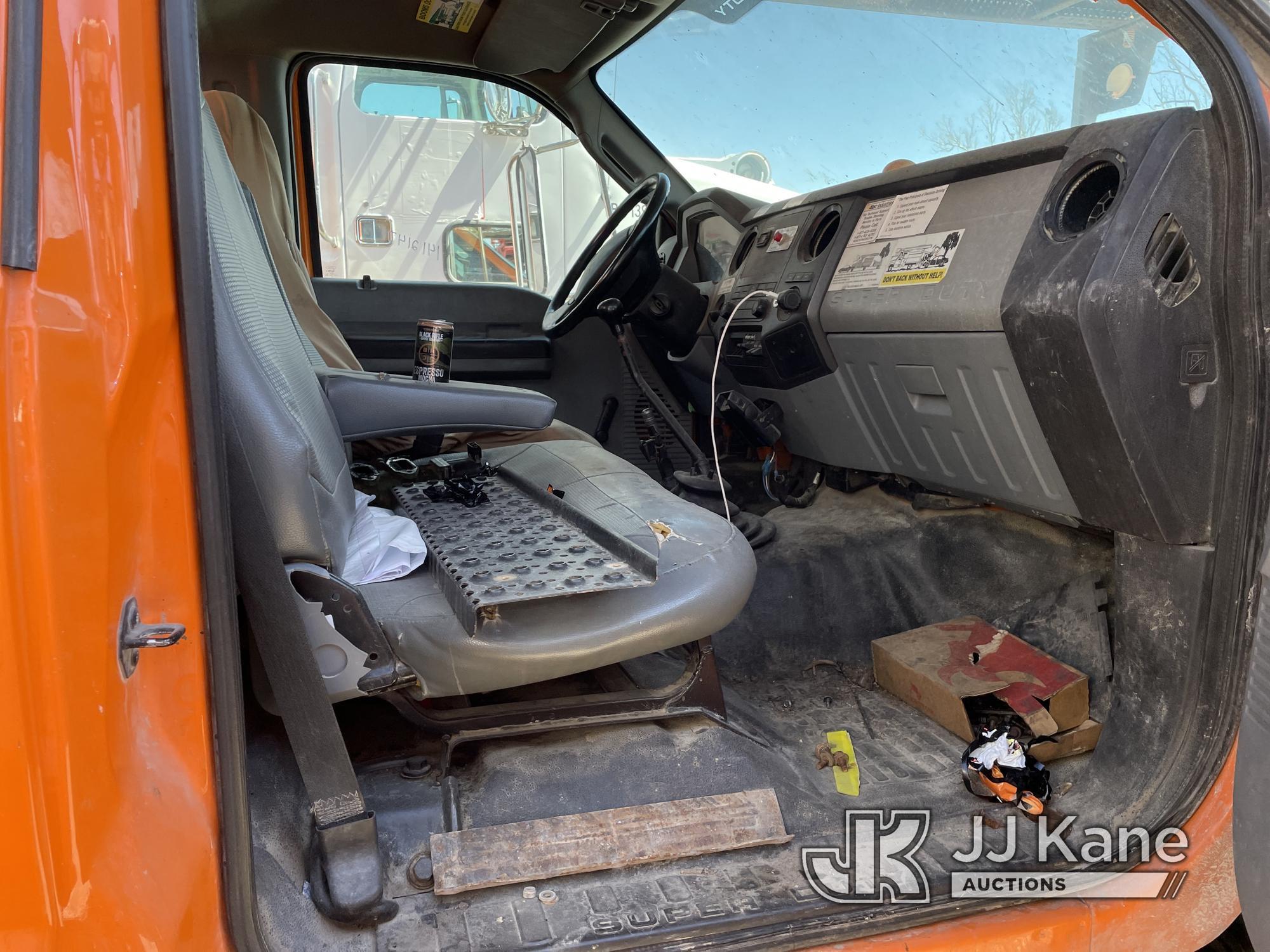 (Kansas City, MO) Altec LR756, Over-Center Bucket Truck mounted behind cab on 2013 Ford F750 Chipper