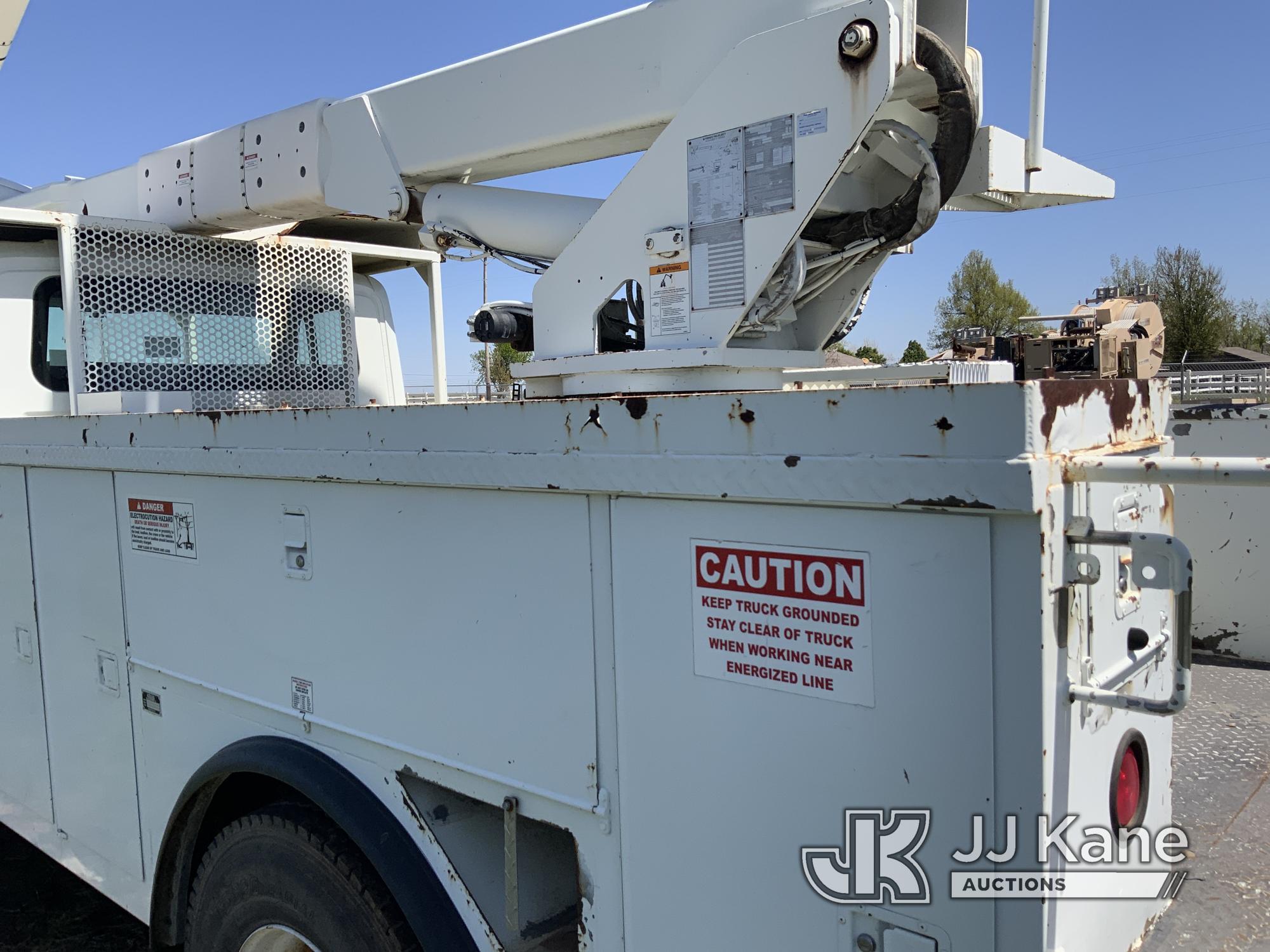 (Yukon, OK) HiRanger 5TC-55, Material Handling Bucket Truck rear mounted on 2013 International 4300