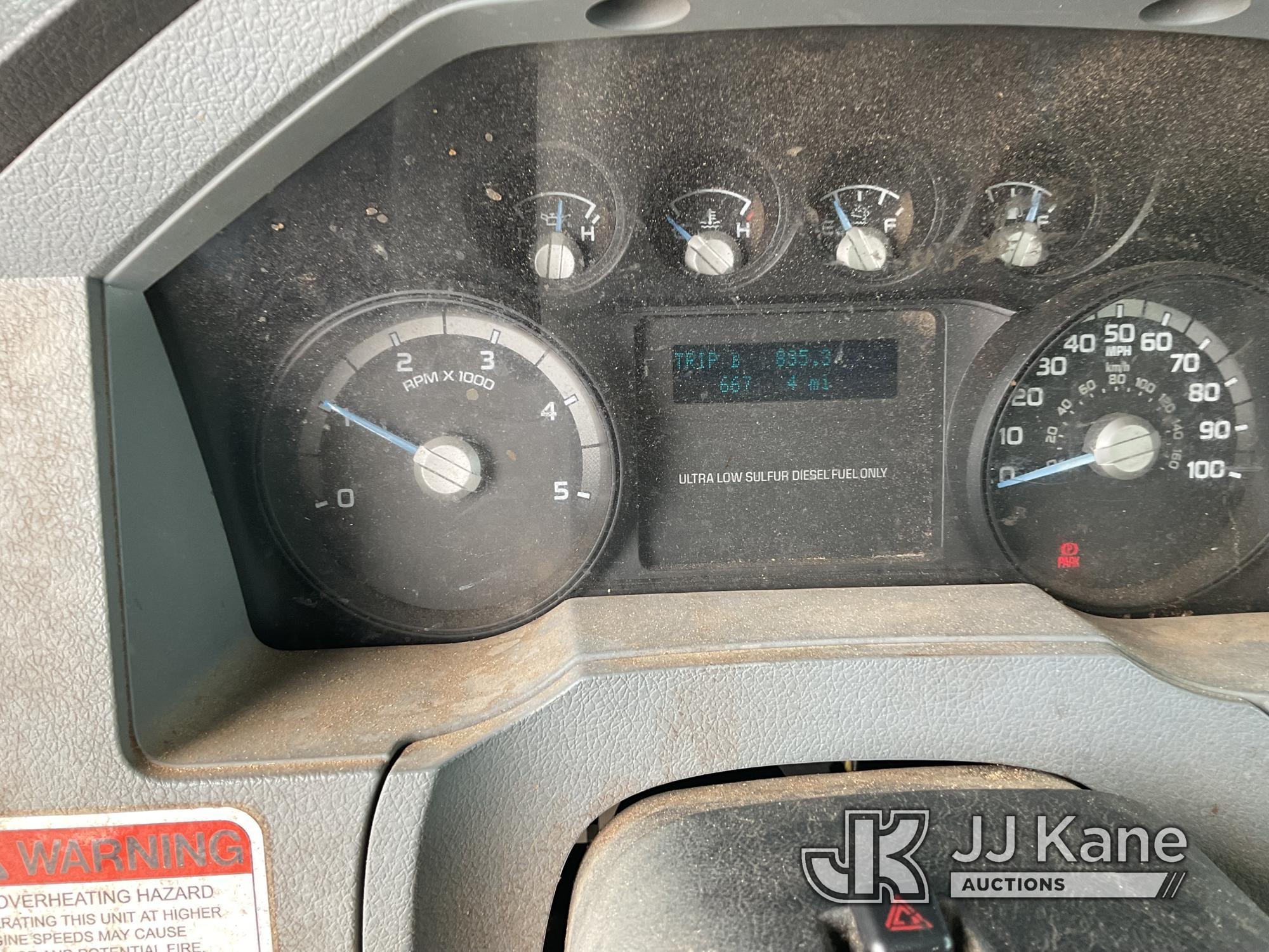 (Hawk Point, MO) Altec LR756, Over-Center Bucket mounted behind cab on 2013 Ford F750 Chipper Dump T