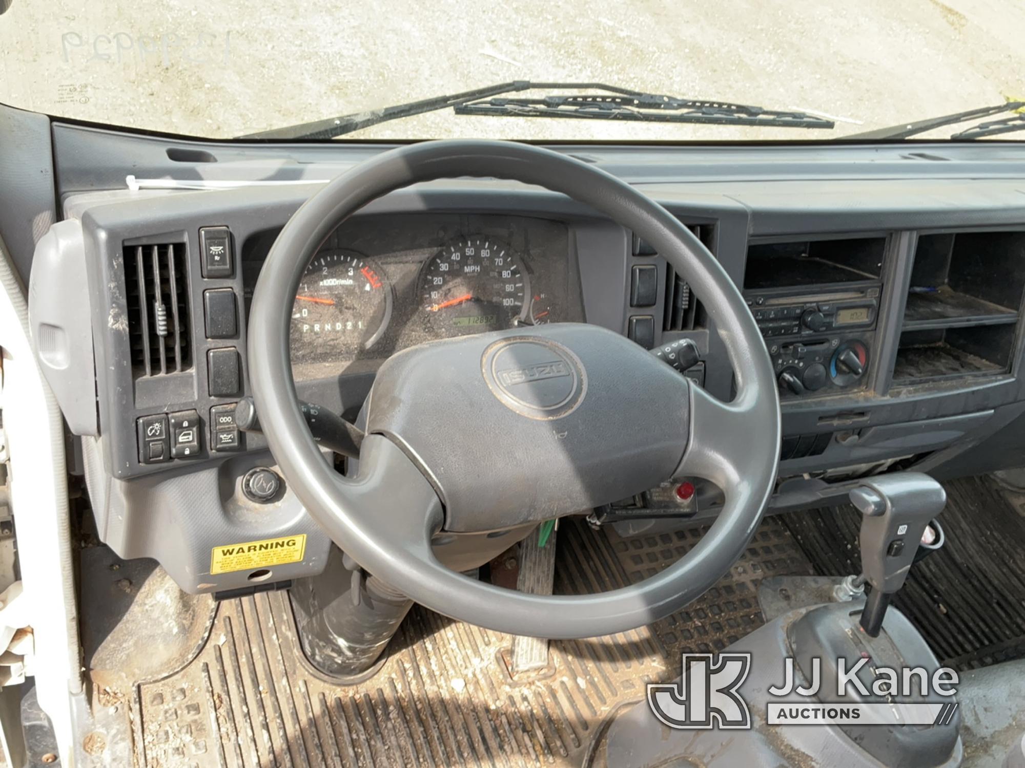 (South Beloit, IL) 2008 Isuzu NQR Dump Flatbed Truck Runs, Moves & Dump Operates