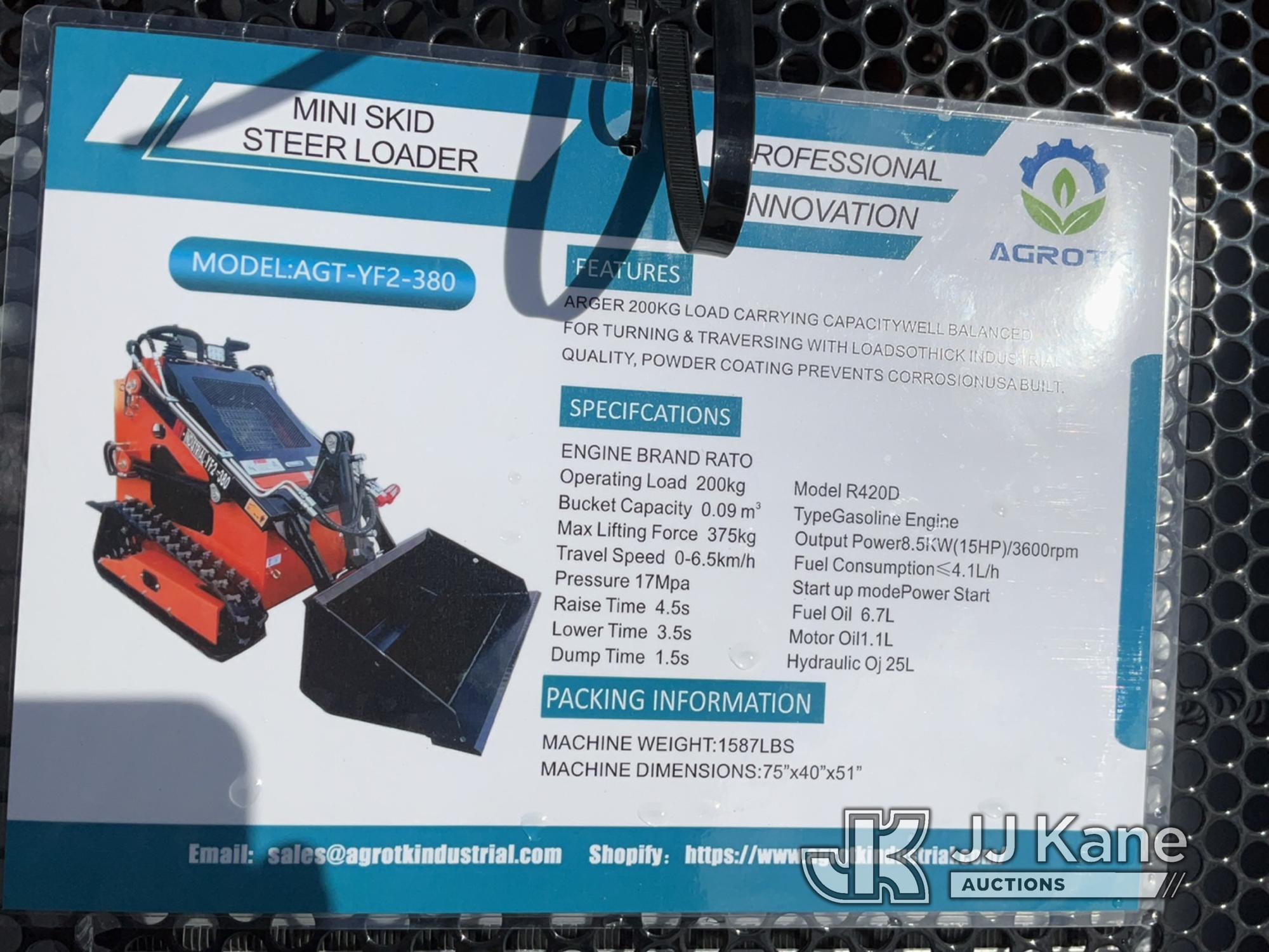 (Hawk Point, MO) 2023 AGROTK YF2-380 Walk-Behind Tracked Skid Steer Loader New/Unused.