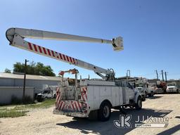 (San Antonio, TX) Terex/Telelect HiRanger 5FC-55, Bucket mounted behind cab on 2002 Ford F750 Utilit