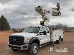 (Watford City, ND) Versalift VST-40I, Material Handling Bucket Truck mounted behind cab on 2015 Ford