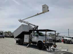 (Hawk Point, MO) Altec LR756, Over-Center Bucket Truck mounted behind cab on 2013 Ford F750 Chipper