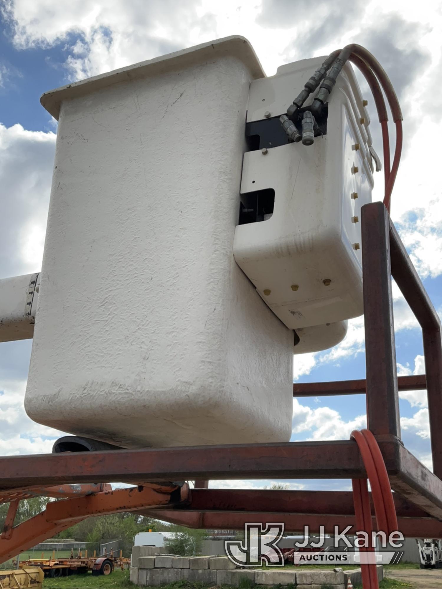 (South Beloit, IL) HiRanger XT52, Over-Center Bucket Truck mounted on 1983 John Deere 640G Rubber Ti