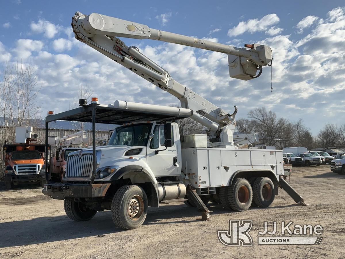 (Des Moines, IA) Altec AM55E, Over-Center Material Handling Bucket Truck rear mounted on 2011 Intern