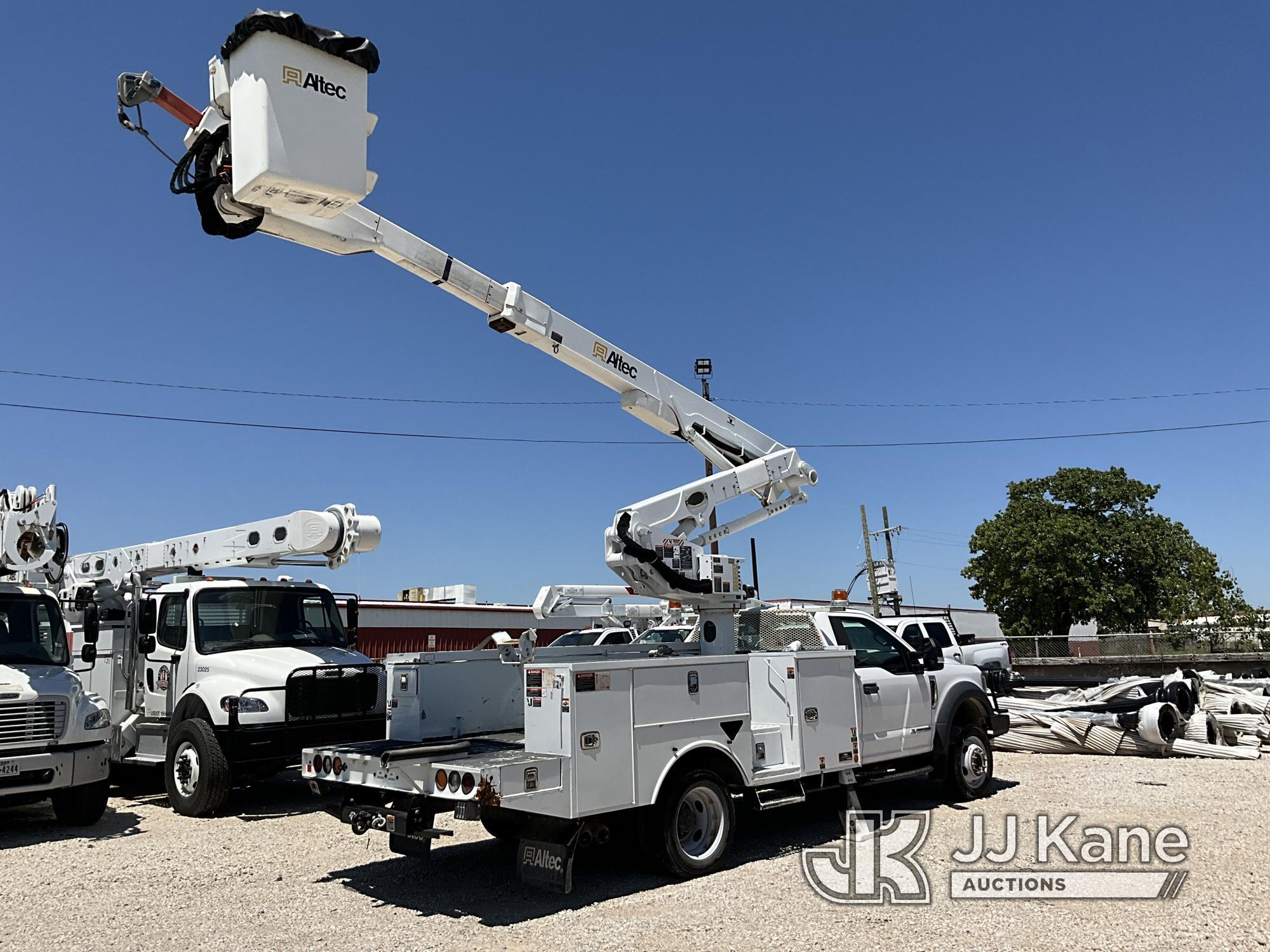 (Azle, TX) Altec AT41M, Articulating & Telescopic Material Handling Bucket Truck mounted behind cab