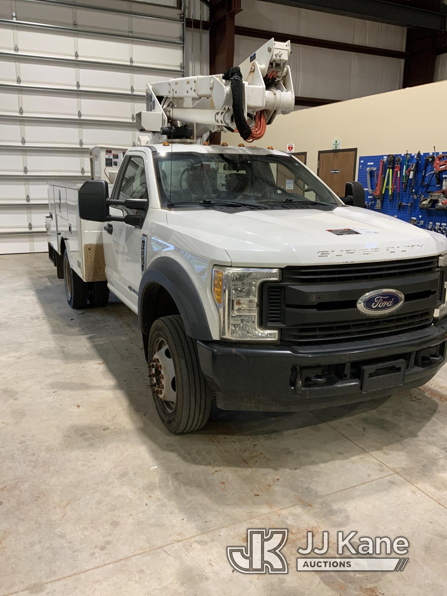 (Oklahoma City, OK) Altec AT37G, Articulating & Telescopic Bucket Truck mounted behind cab on 2017 F