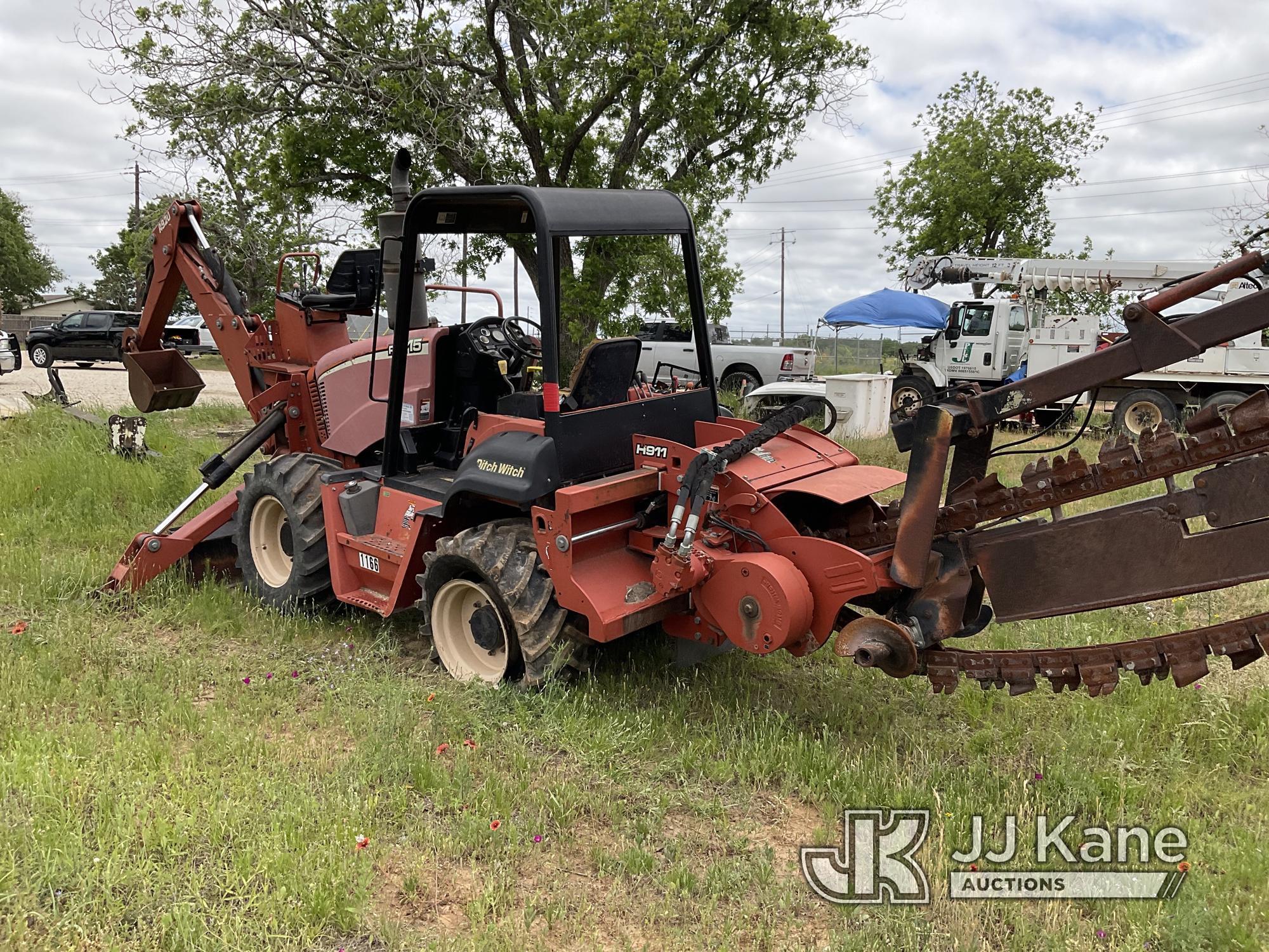 (Fredericksburg, TX) 2008 Ditch Witch RT115 Rubber Tired Trencher Runs, Moves and Operates, Rear Tir