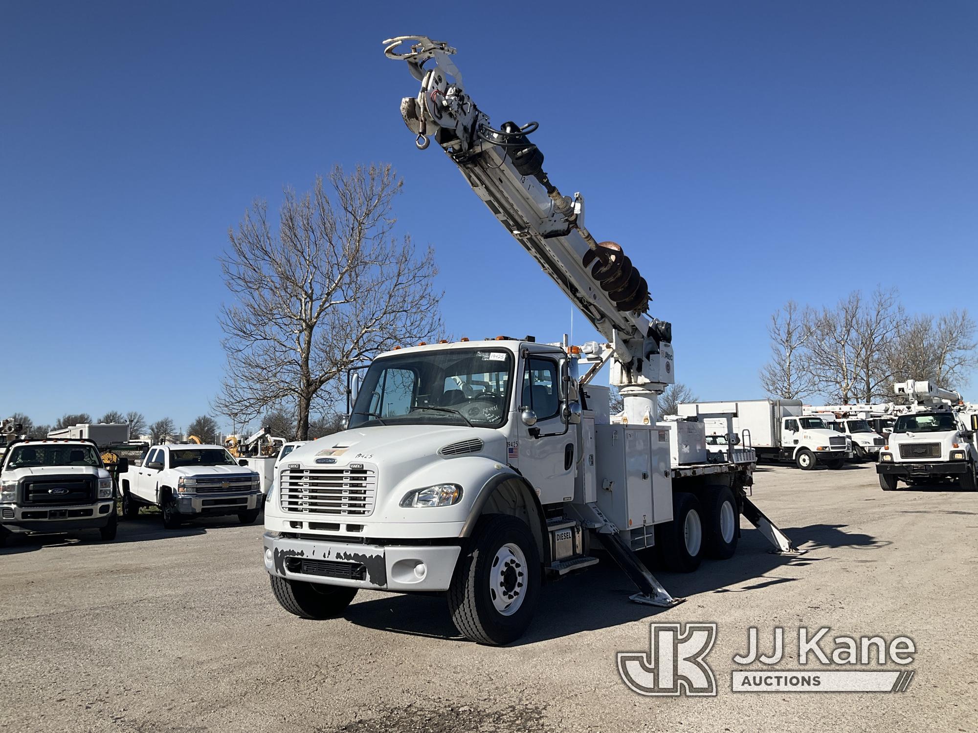 (Kansas City, MO) Altec DM45-TR, Digger Derrick rear mounted on 2013 Freightliner M2 106 T/A Flatbed