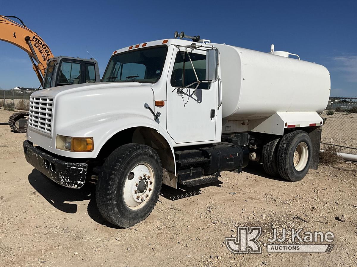 (San Angelo, TX) 1998 International 4900 Water Tank Truck Engine Will Turn And Crank, Not Starting,