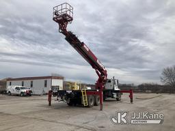 (Kansas City, MO) Elliott H110F, Telescopic Non-Insulated Sign Crane/Platform Lift mounted behind ca