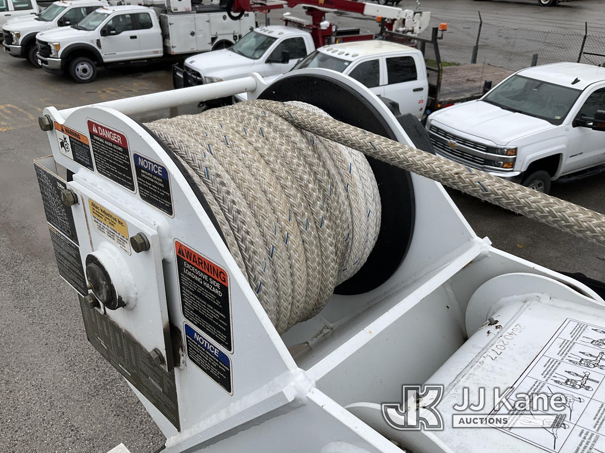 (Kansas City, MO) Altec DM47-TR, Digger Derrick rear mounted on 2014 Freightliner M2 106 Utility Tru