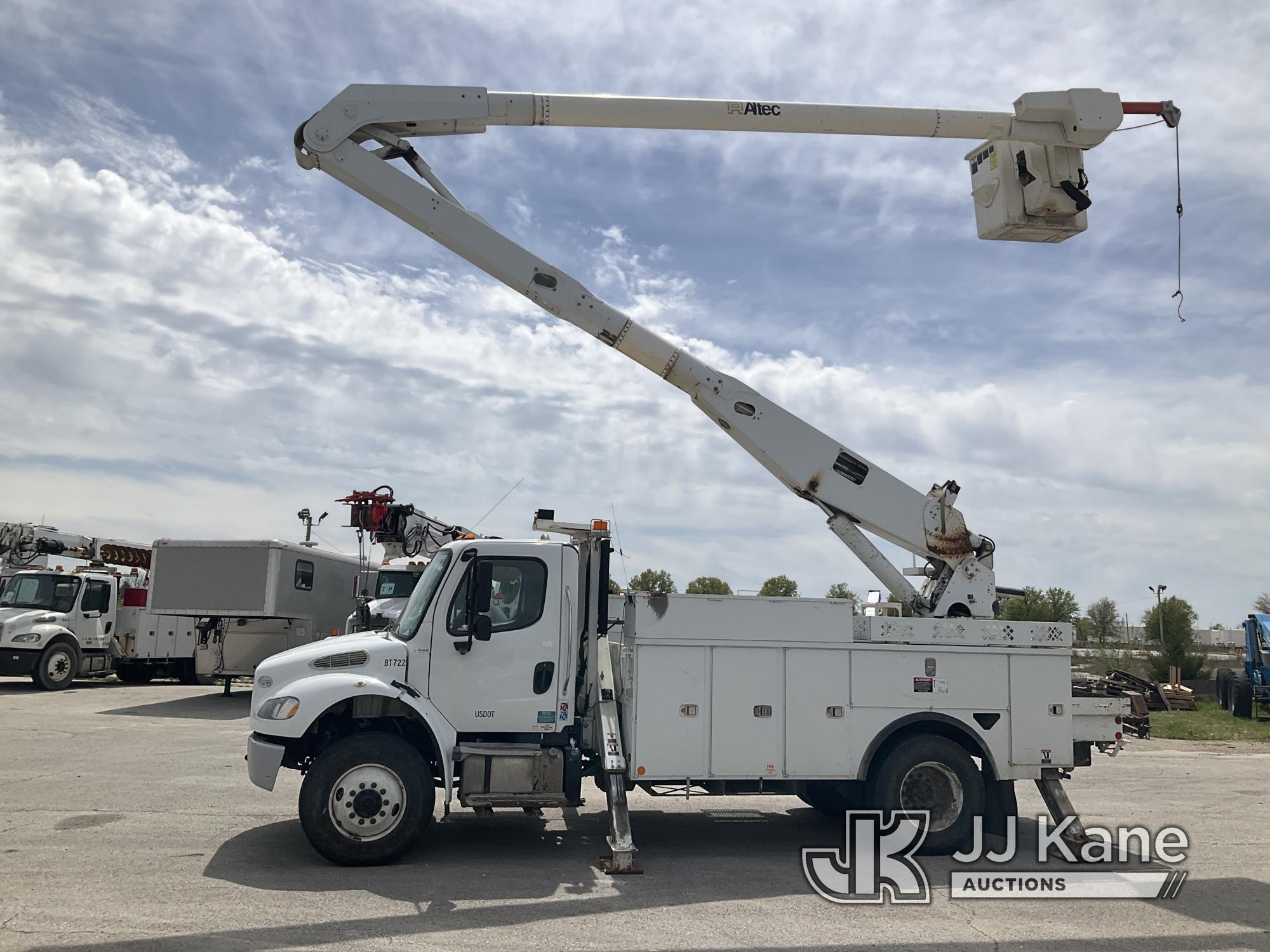 (Kansas City, MO) Altec AA755-MH, Material Handling Bucket Truck rear mounted on 2014 Freightliner M