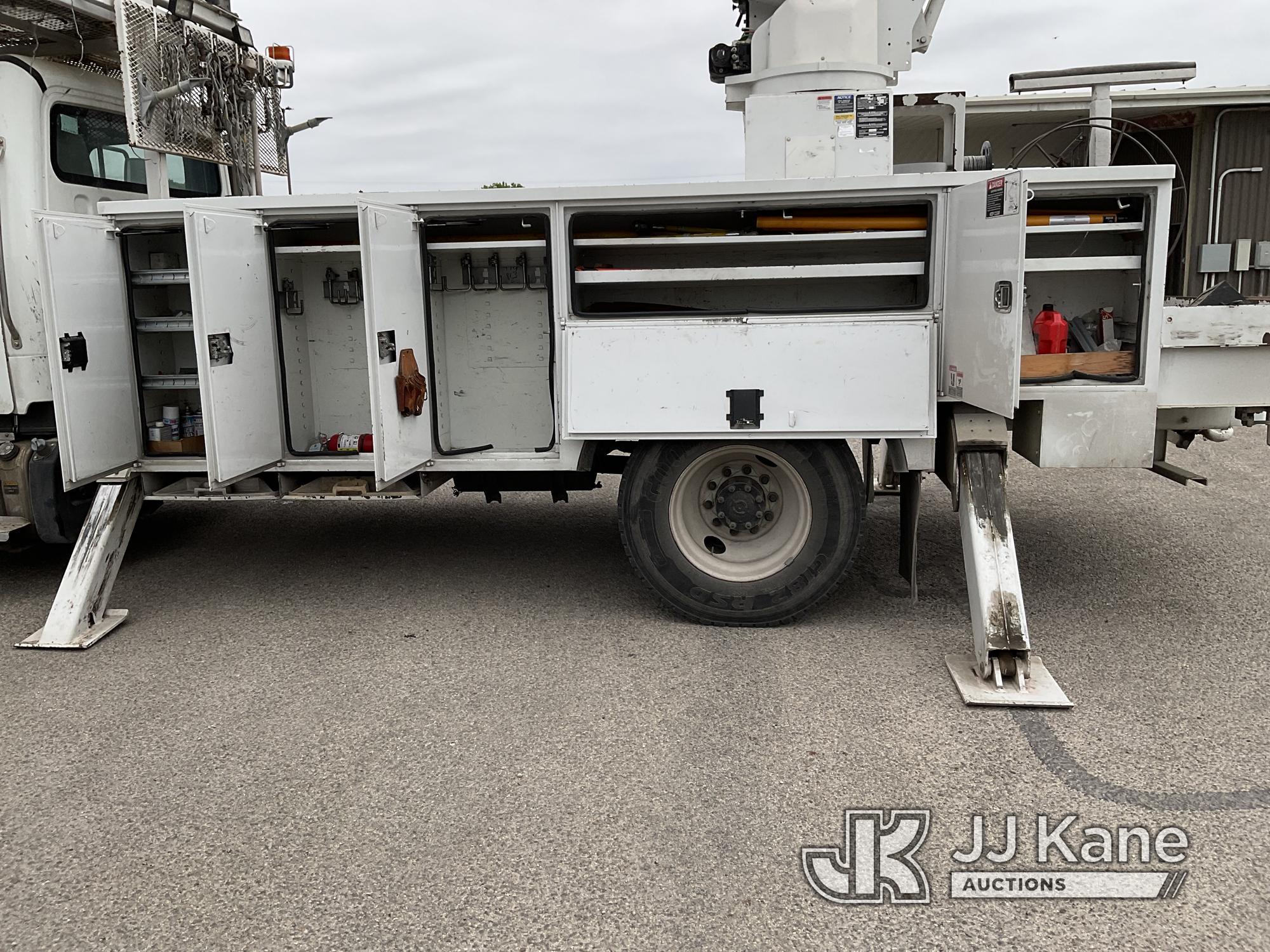 (Kerrville, TX) Altec AM55-MH, Over-Center Material Handling Bucket Truck rear mounted on 2013 Freig